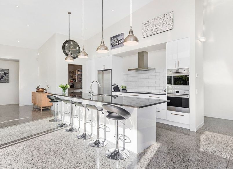 Open Plan Kitchen and Bathroom