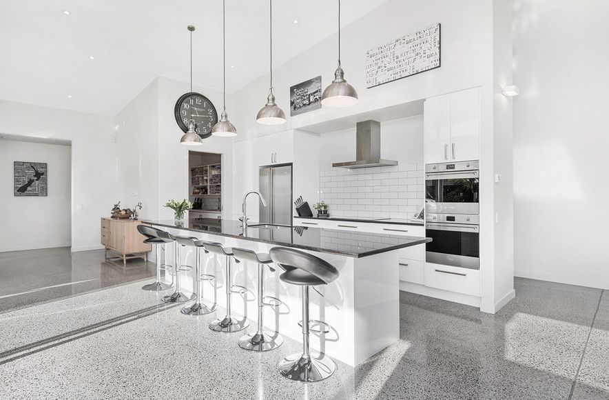 Open Plan Kitchen and Bathroom