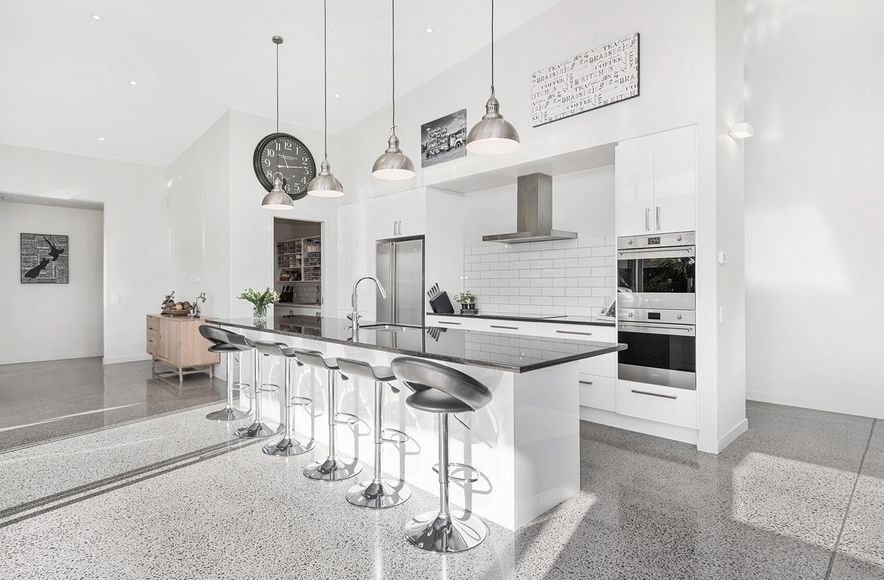 Open Plan Kitchen and Bathroom