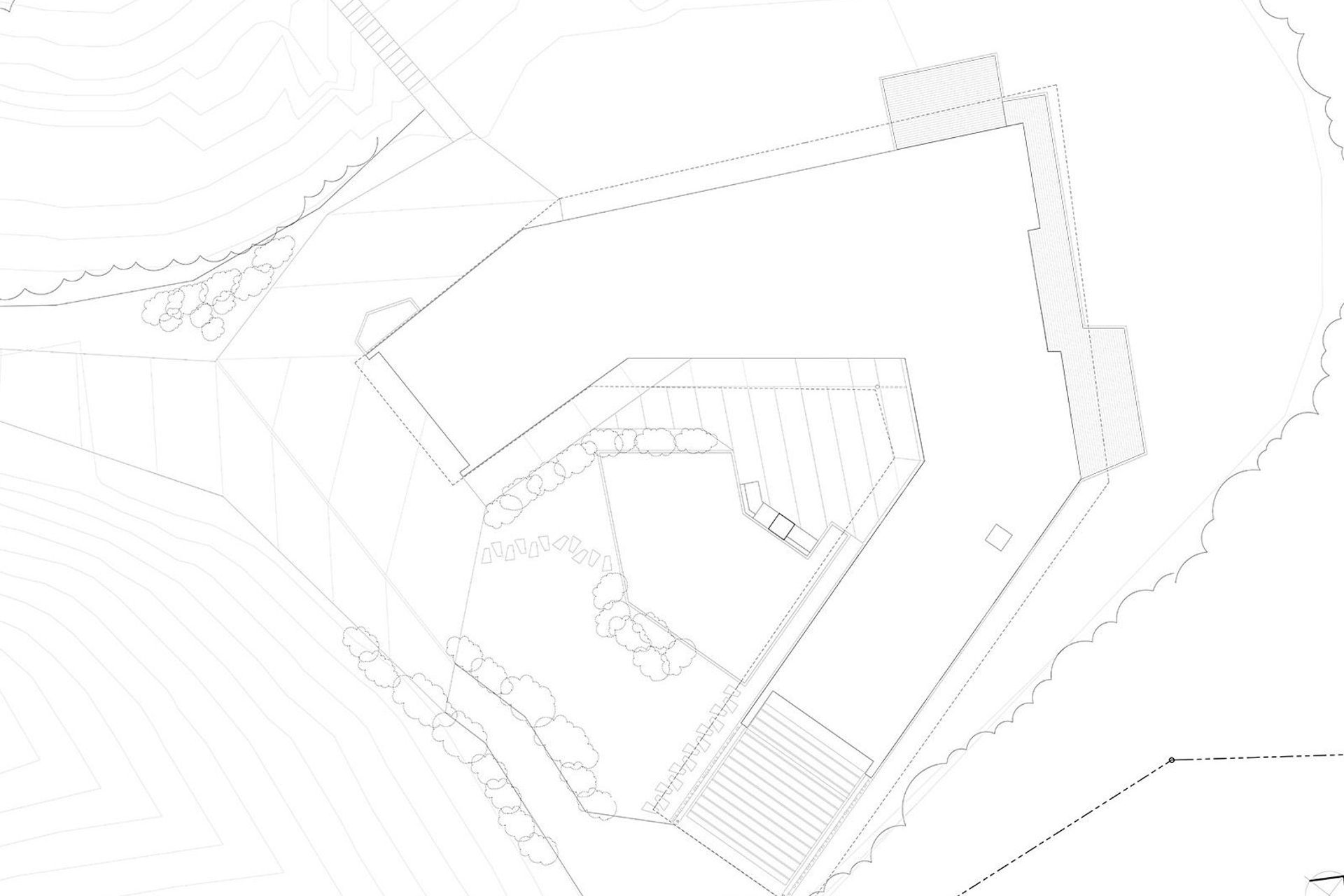 The site plan for Ostrich House by Parsonson Architects.