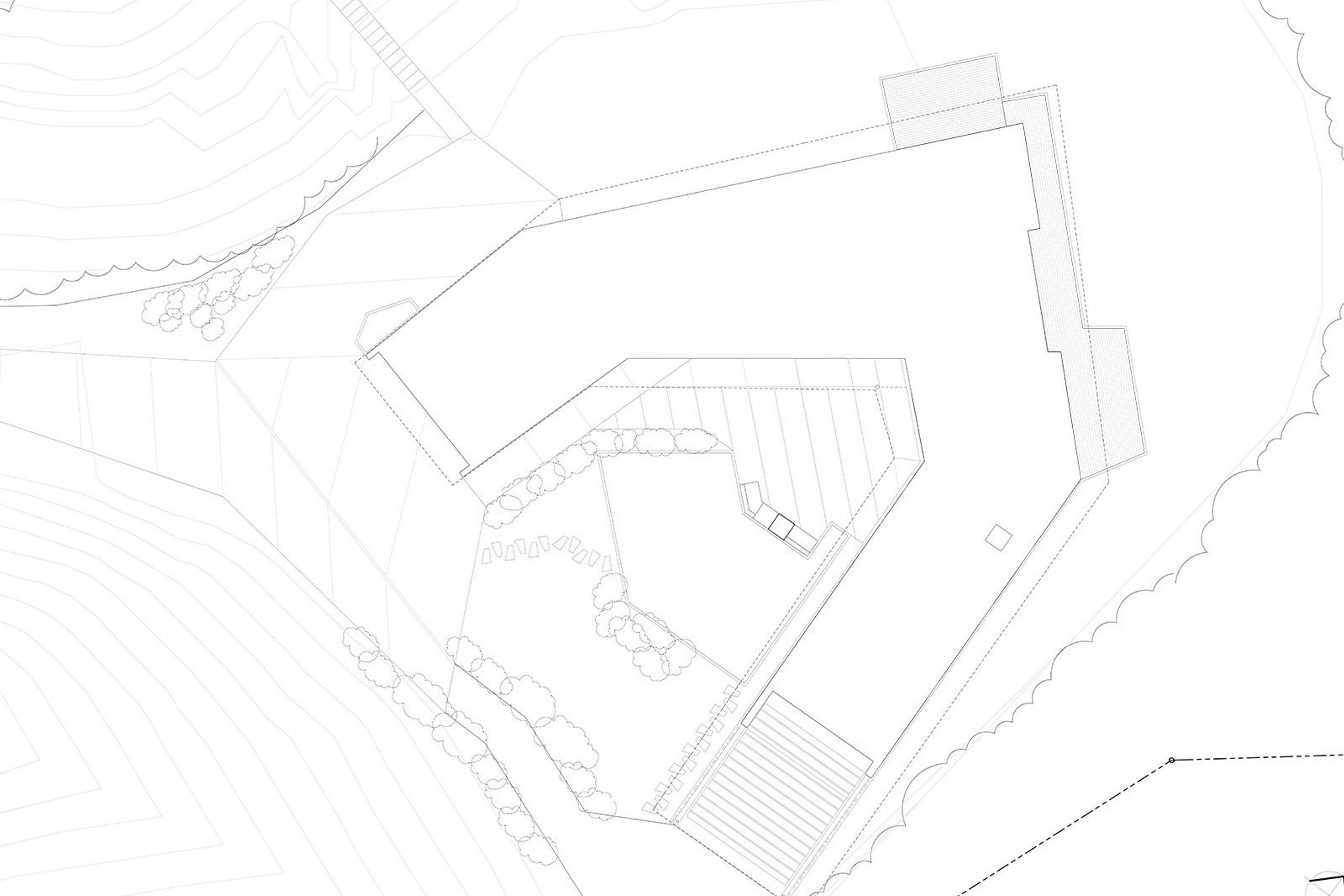 The site plan for Ostrich House by Parsonson Architects.
