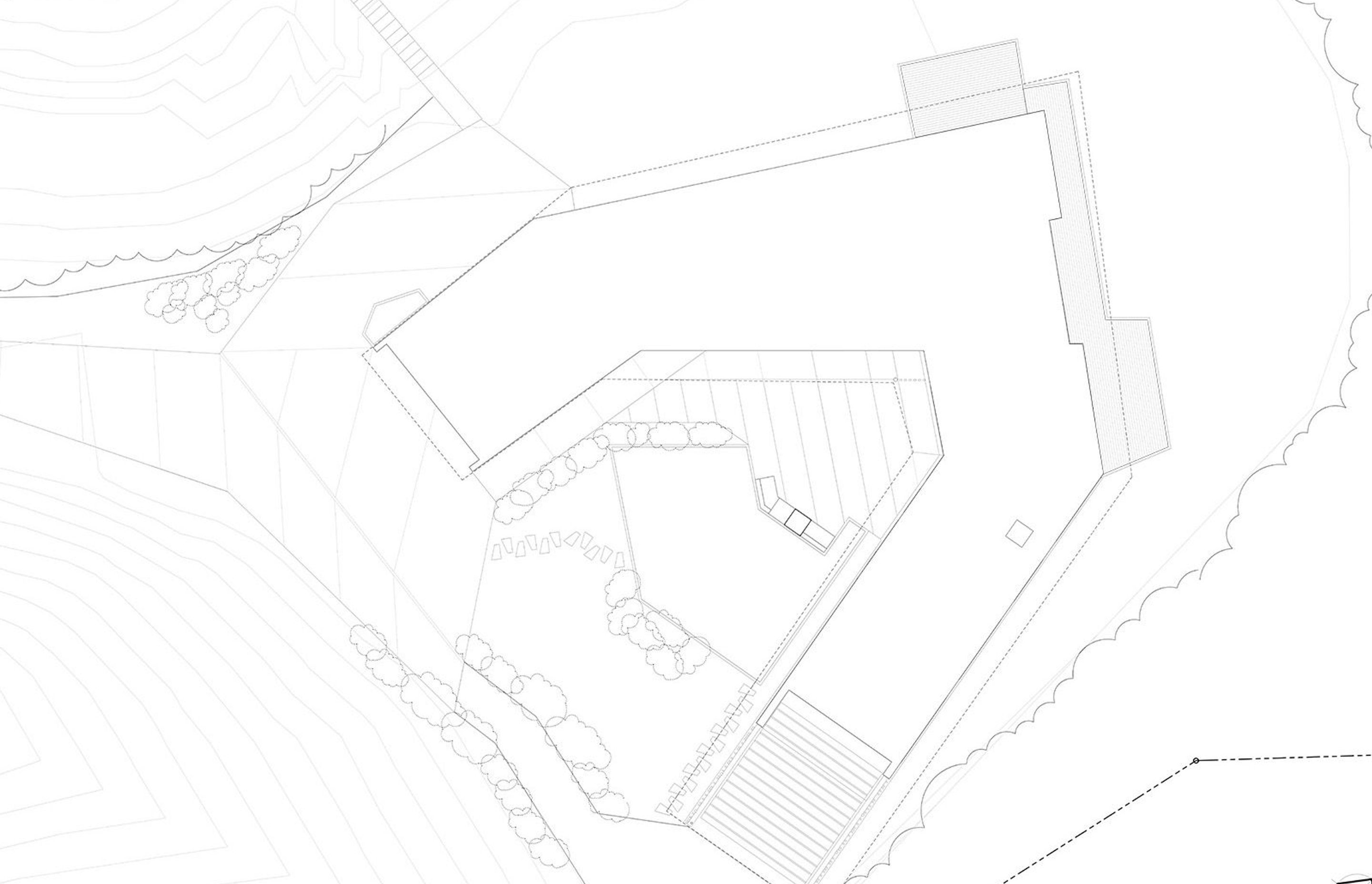 The site plan for Ostrich House by Parsonson Architects.