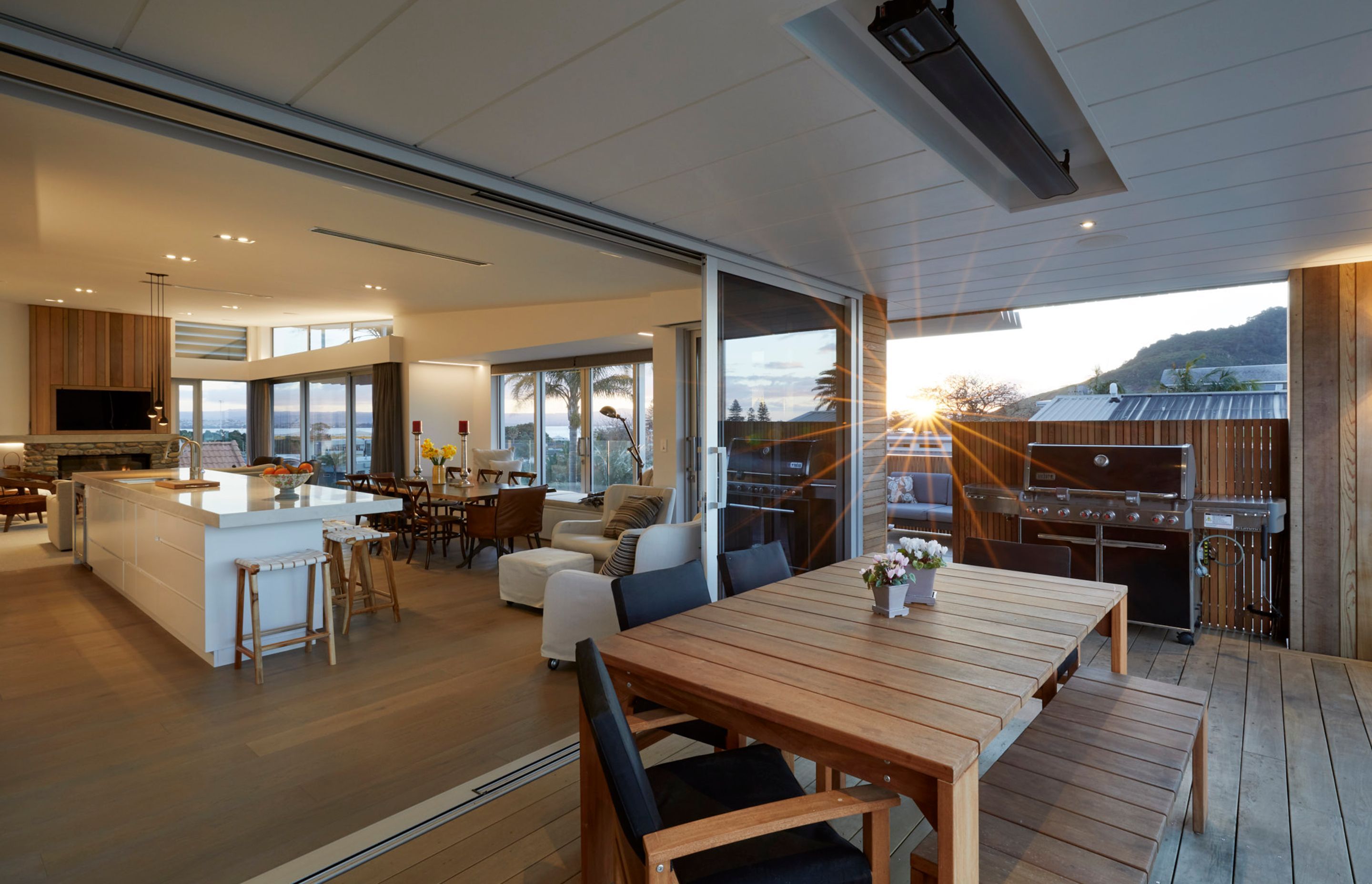 The owners' 'apartment' on the top floor features open-plan living and seamless indoor-outdoor flow.