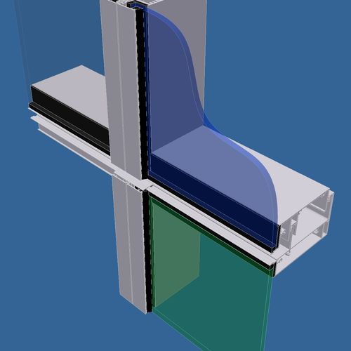 PW800 2 Sided flush glazed horizontally