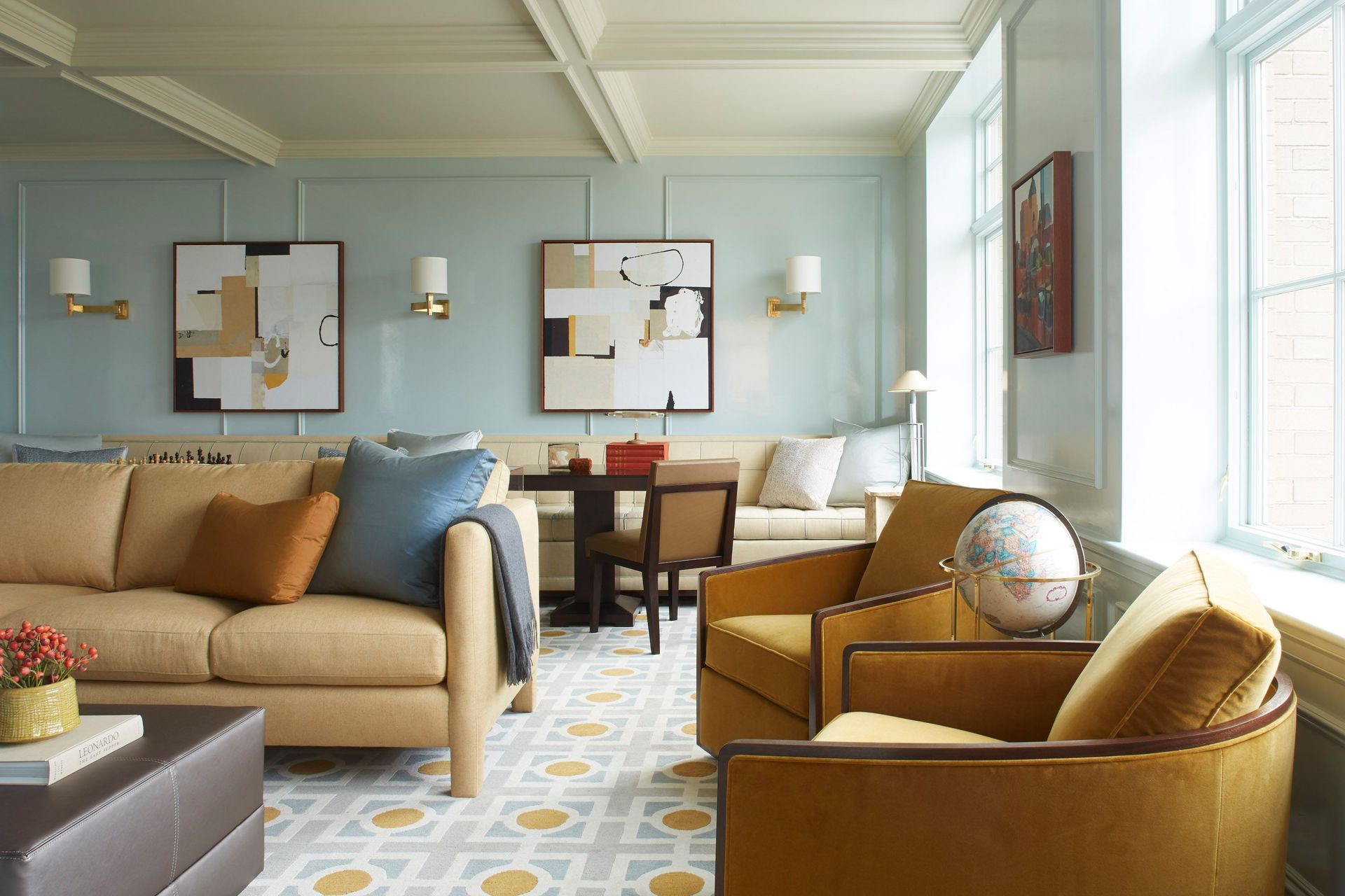 Family Room  Interiors by Lisa Tharp.  Photography by Max Kim-Bee.
