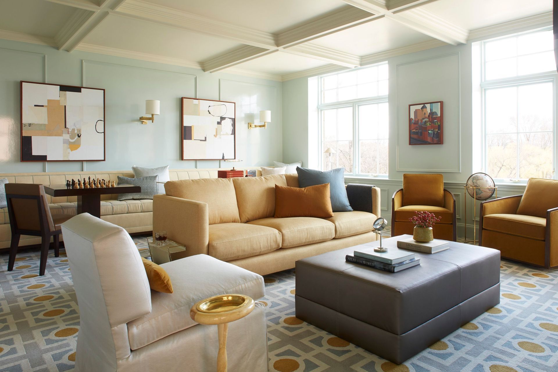 Family Room.  Interiors by Lisa Tharp.  Photography by Max Kim-Bee.