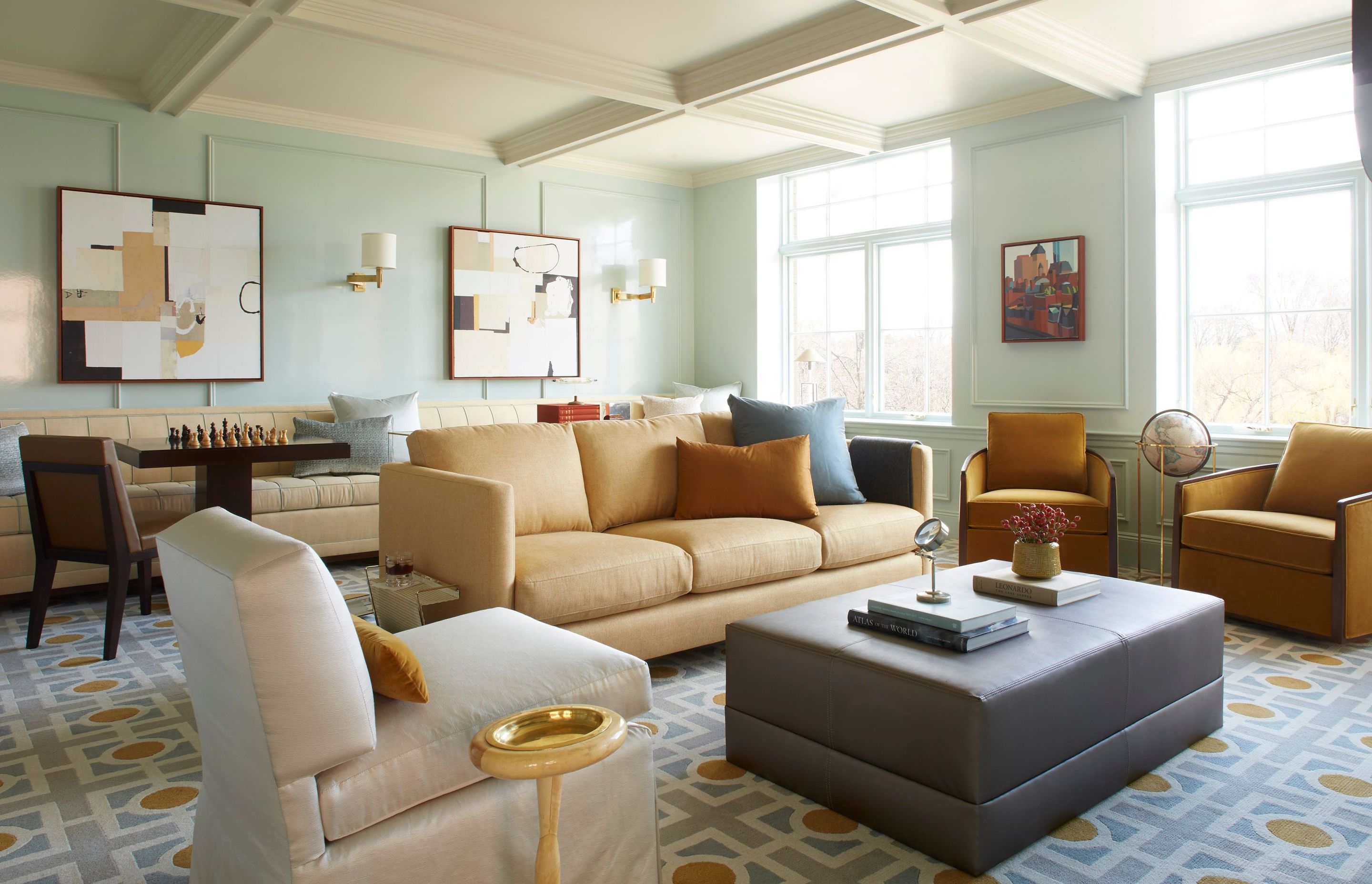 Family Room. Interiors by Lisa Tharp. Photography by Max Kim-Bee.