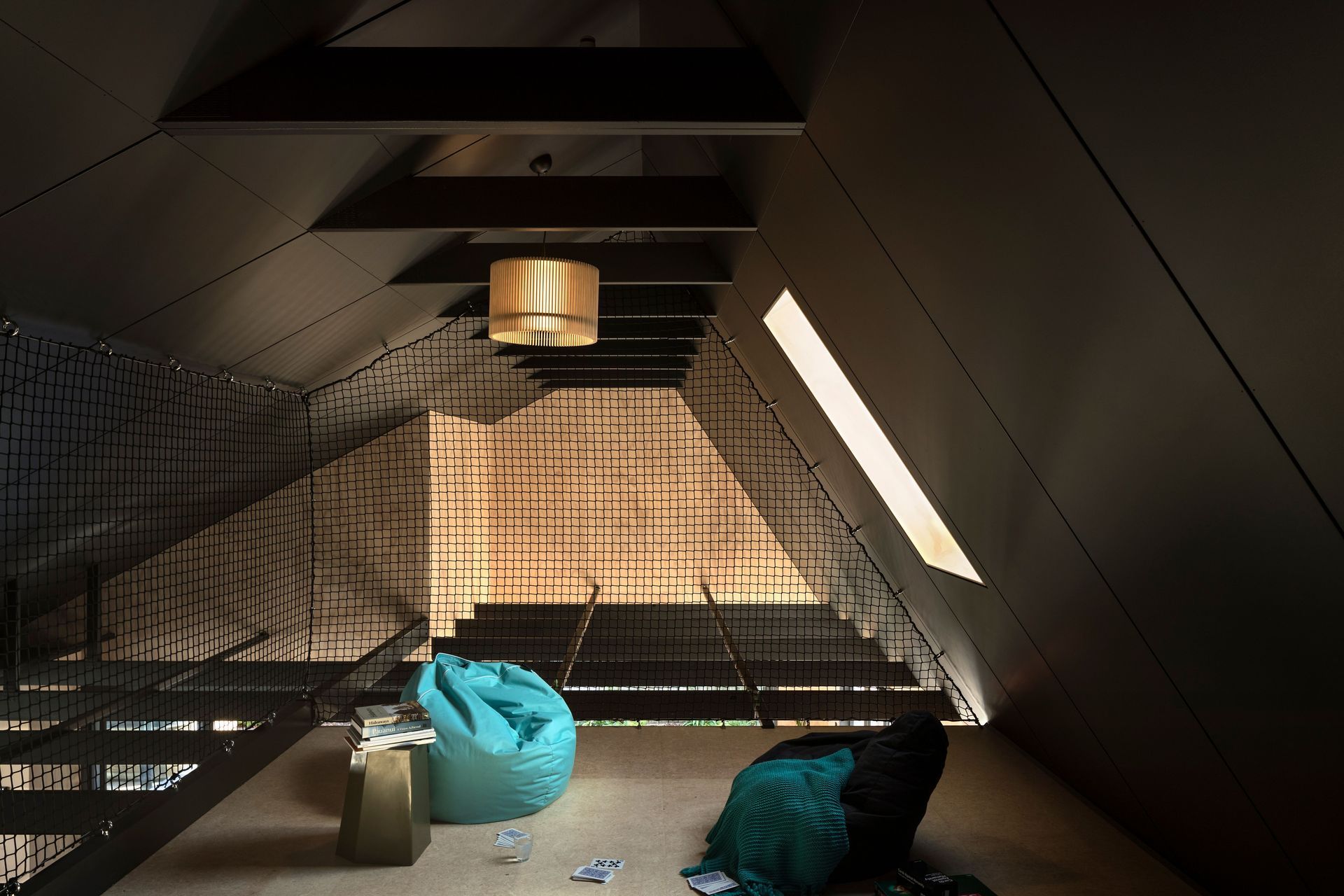 The mezzanine was designed with future additions to the family in mind.