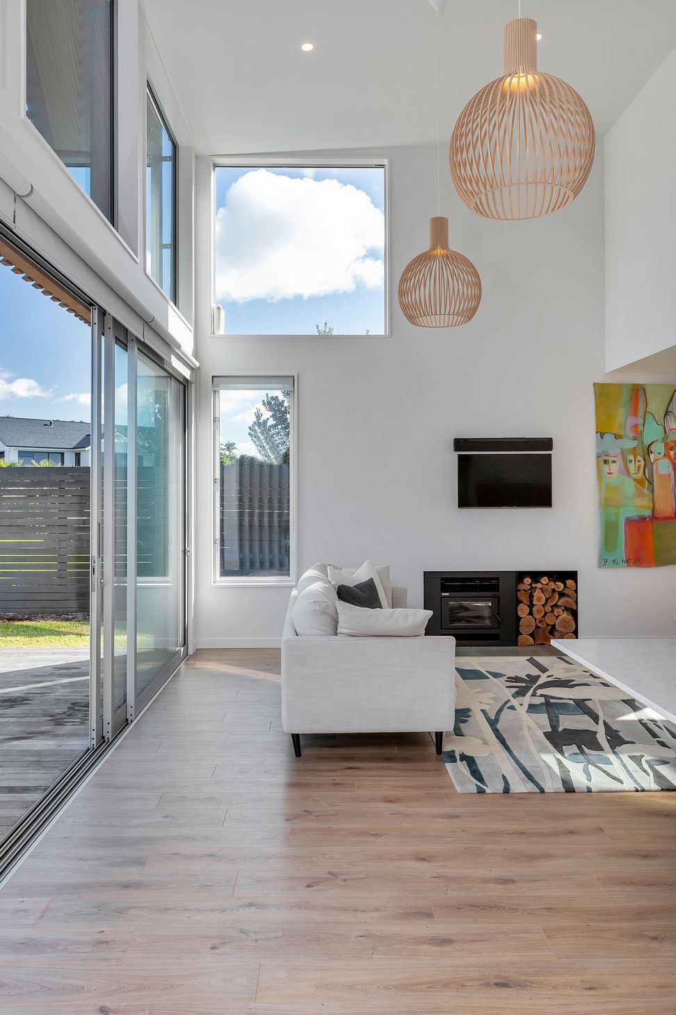 Lounge with high ceiling