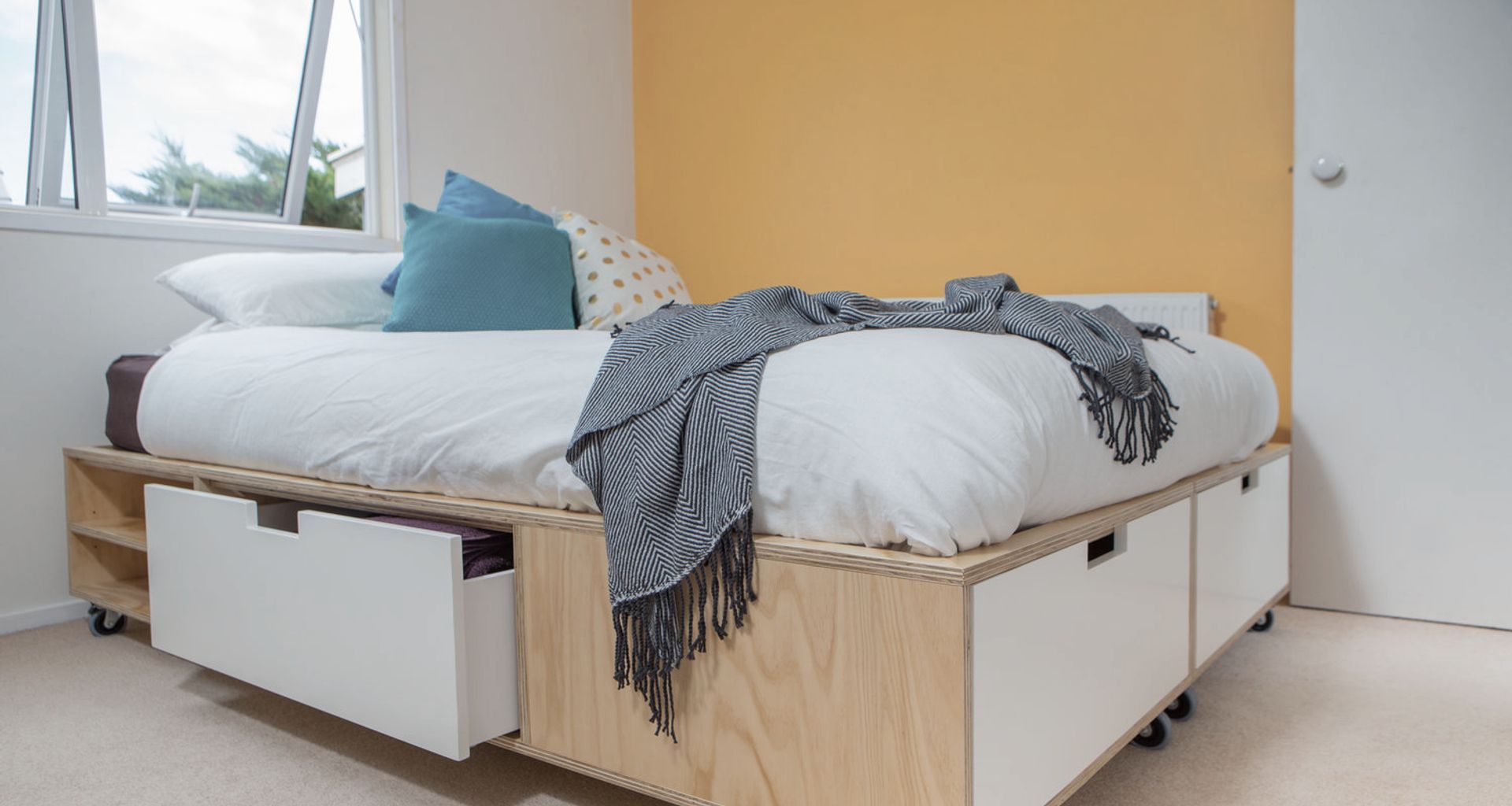 Plywood bed banner