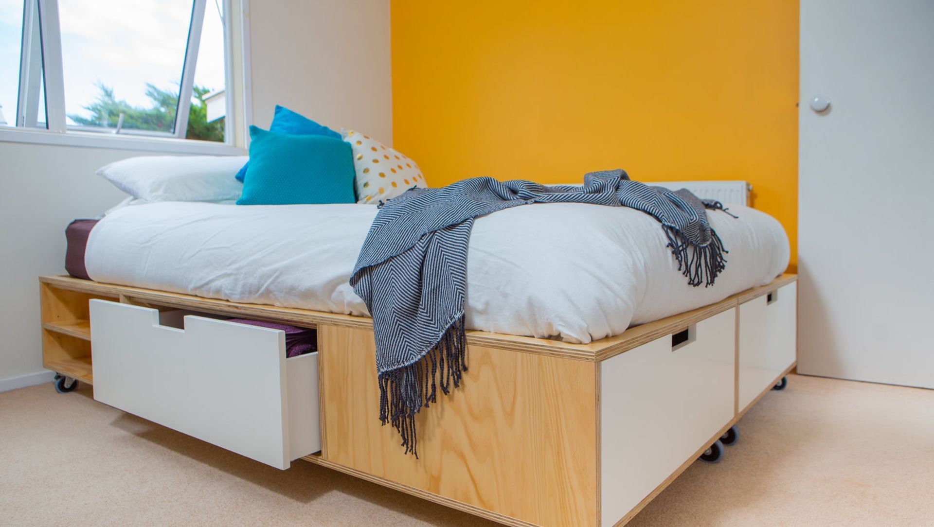 Plywood bed banner