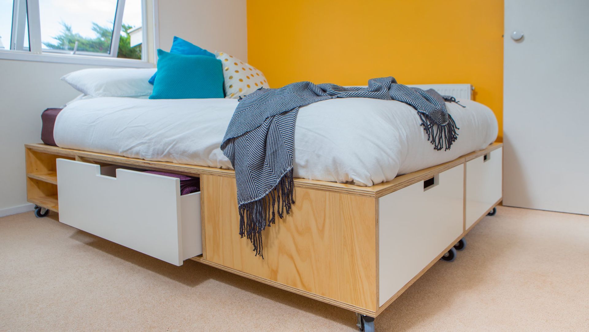 Plywood bed banner