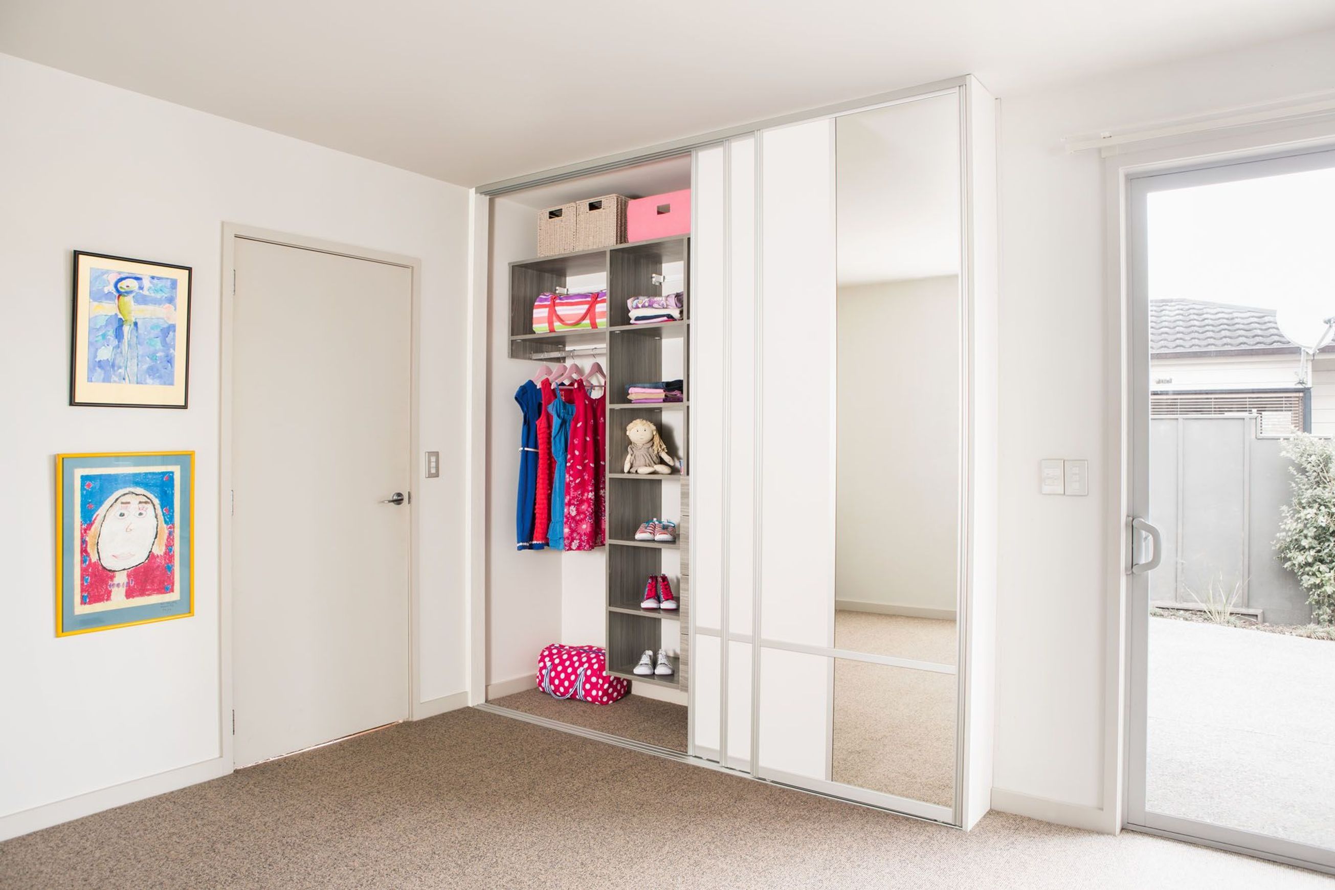 Custom Reach In Wardrobe with Whisper Sliding Doors