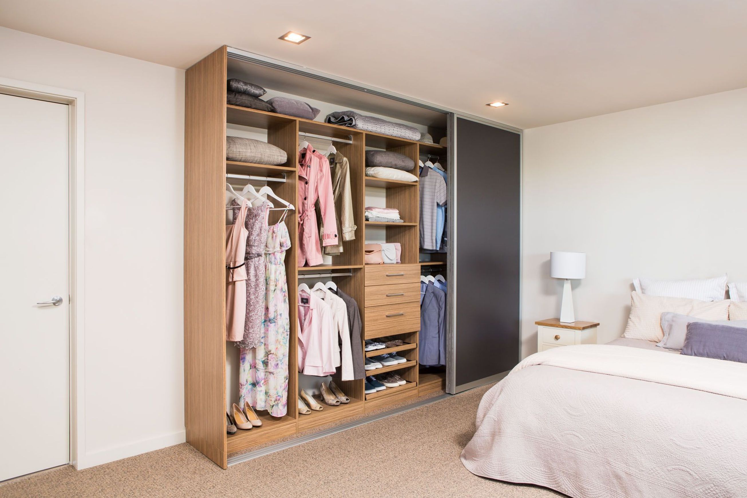 Custom Reach In Wardrobe with Whisper Sliding Doors