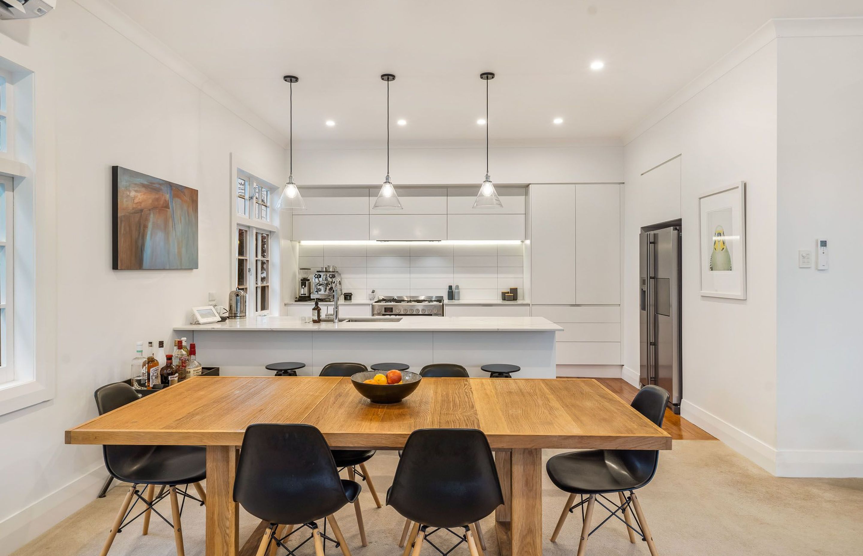 A small extension to the living area was created so that more room could be dedicated to the kitchen, as befits a modern home.