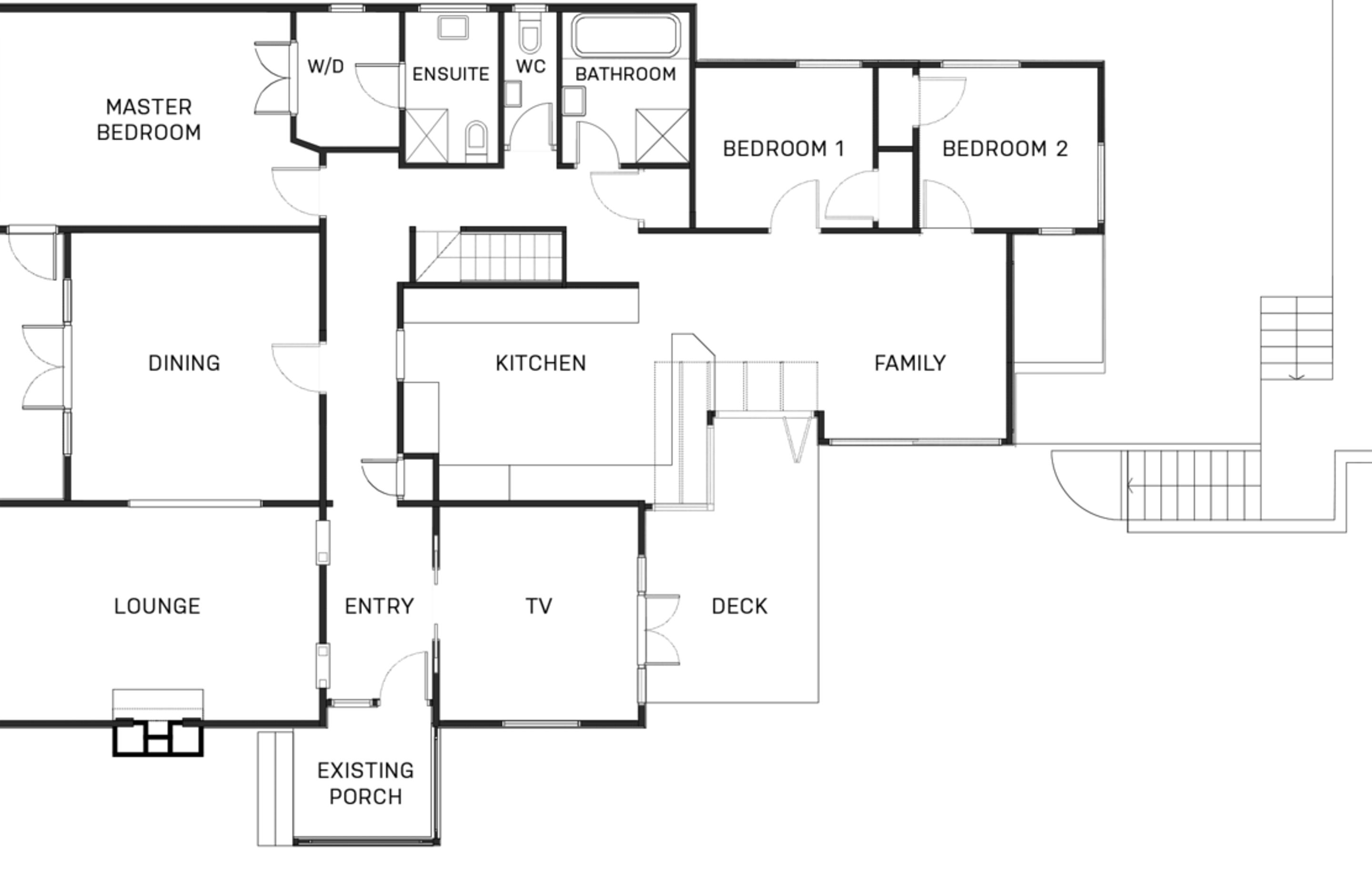 The existing house design was typical of compartmentalised architecture, with separated living spaces too closely connected with sleeping spaces.