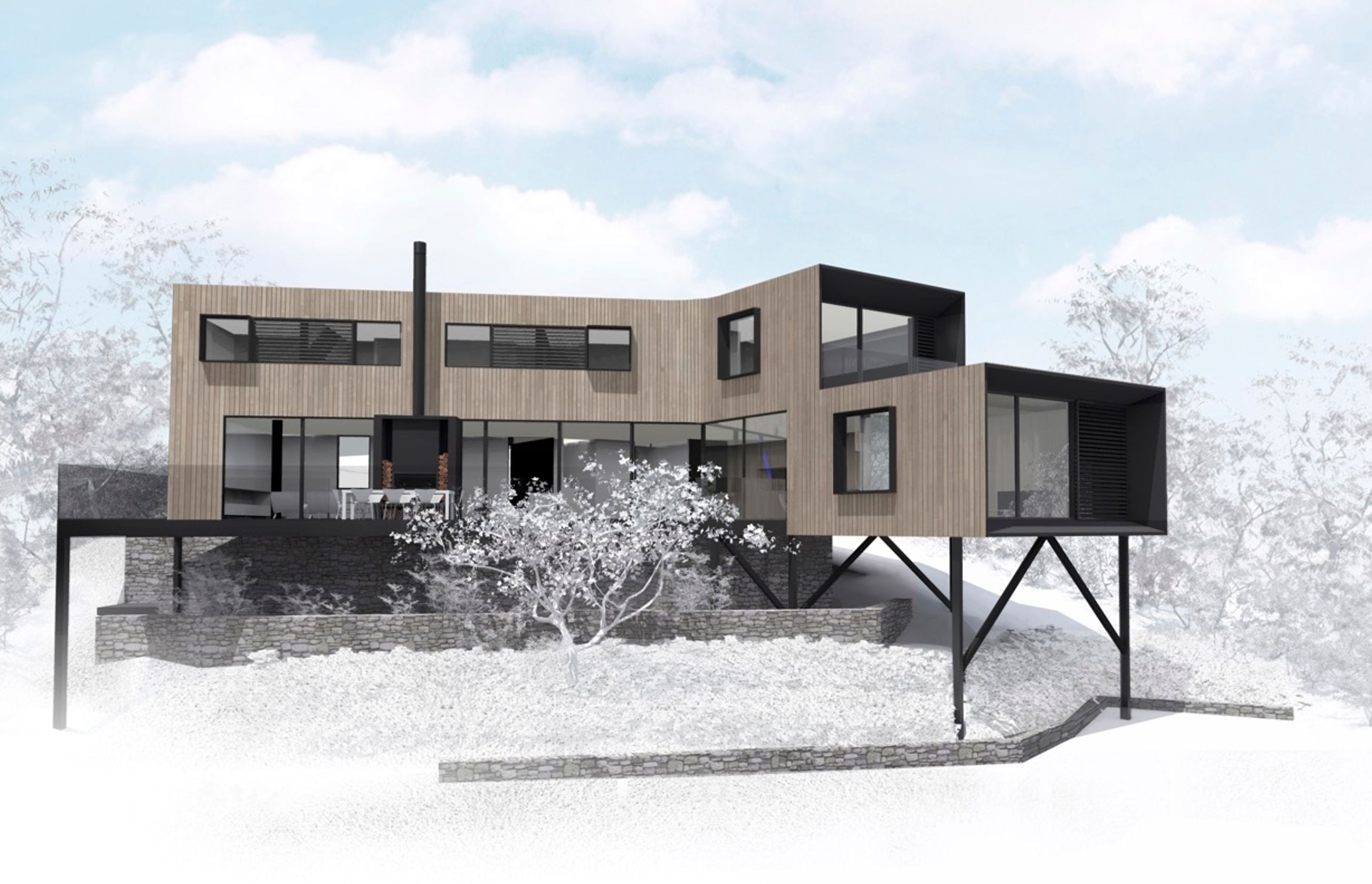 The west-facing levation by Co-Lab Architecture. 