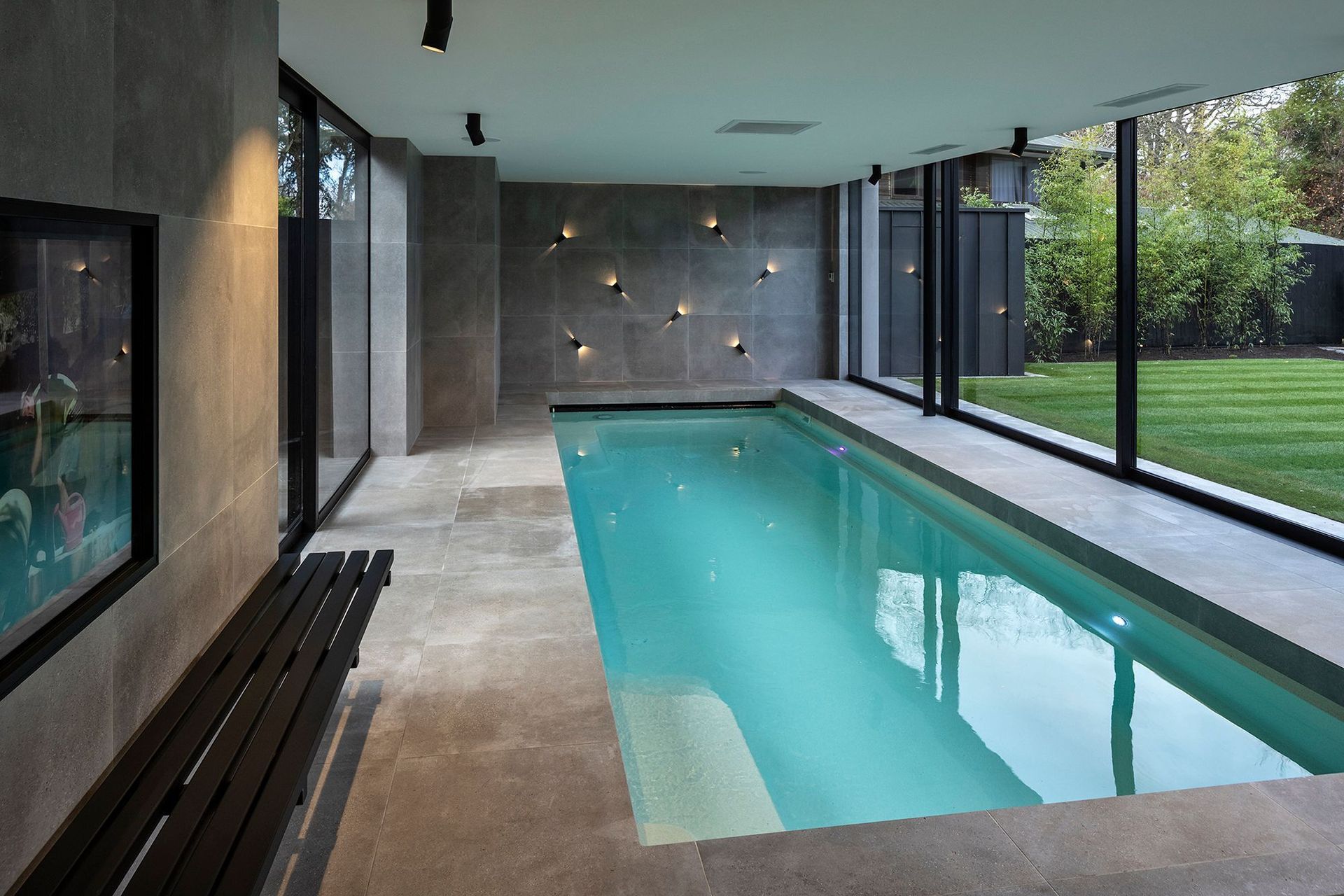 The pool house was a late addition to the design but adds another level of functionality to the house.