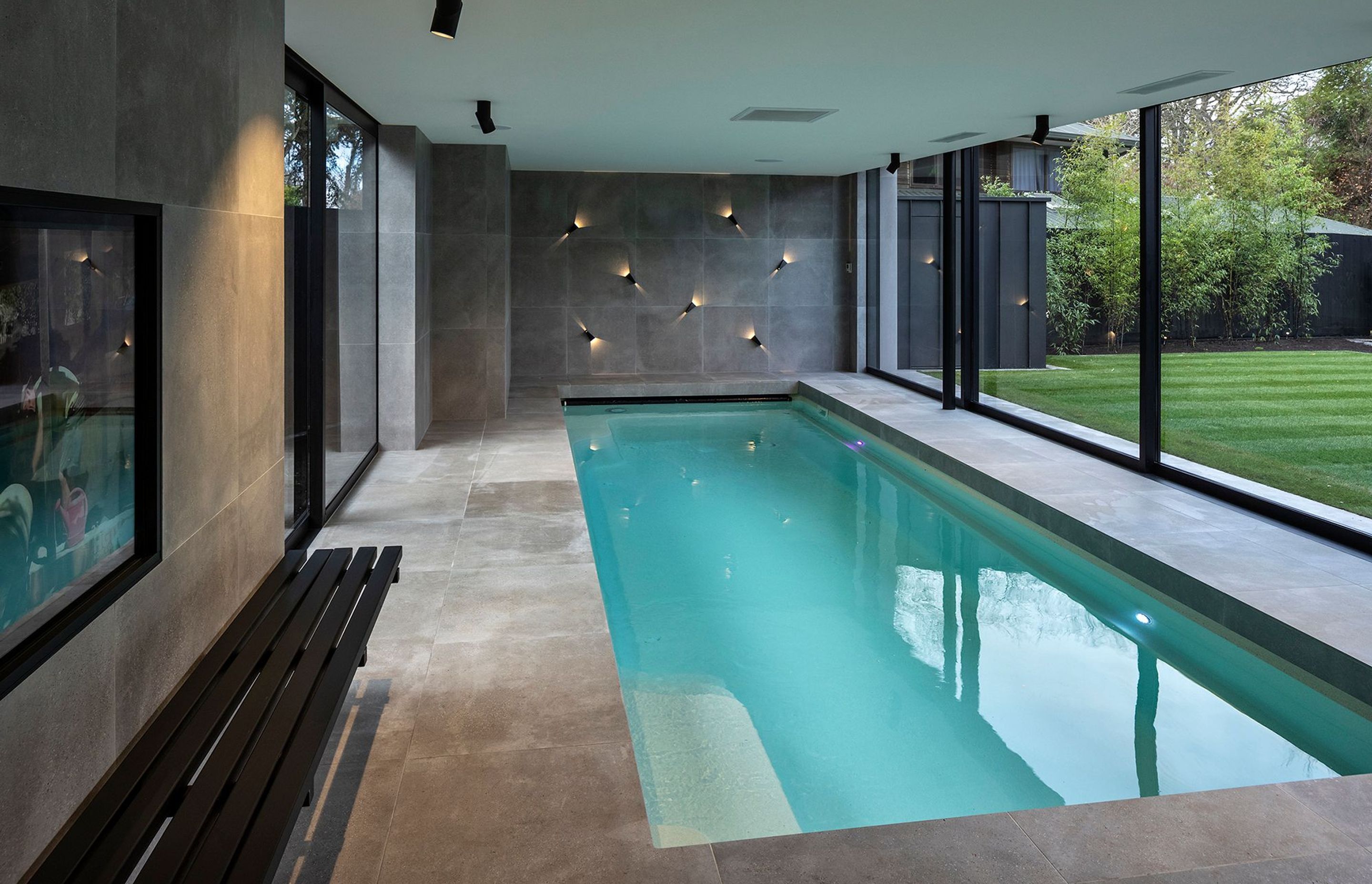 The pool house was a late addition to the design but adds another level of functionality to the house.