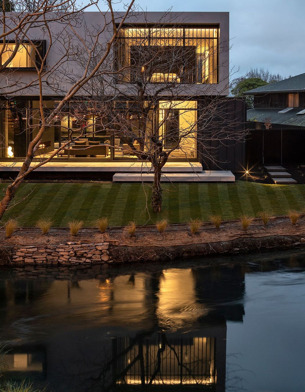 The riverside setting was the determining factor in the owners' decision to purchase the site.