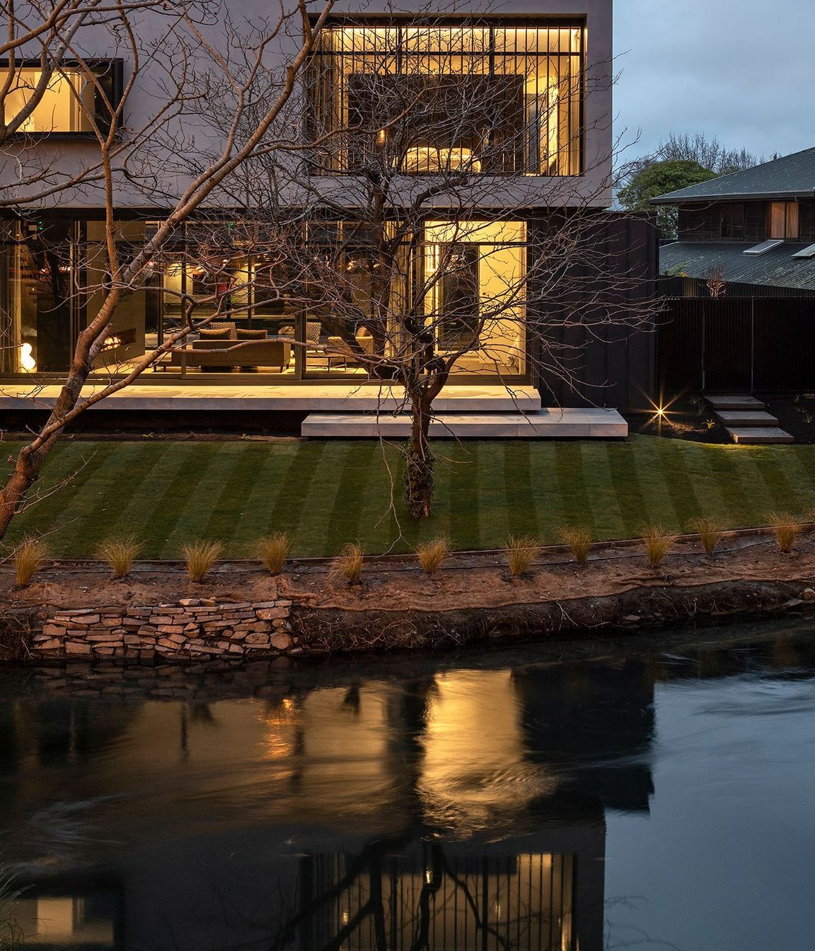 The riverside setting was the determining factor in the owners' decision to purchase the site.