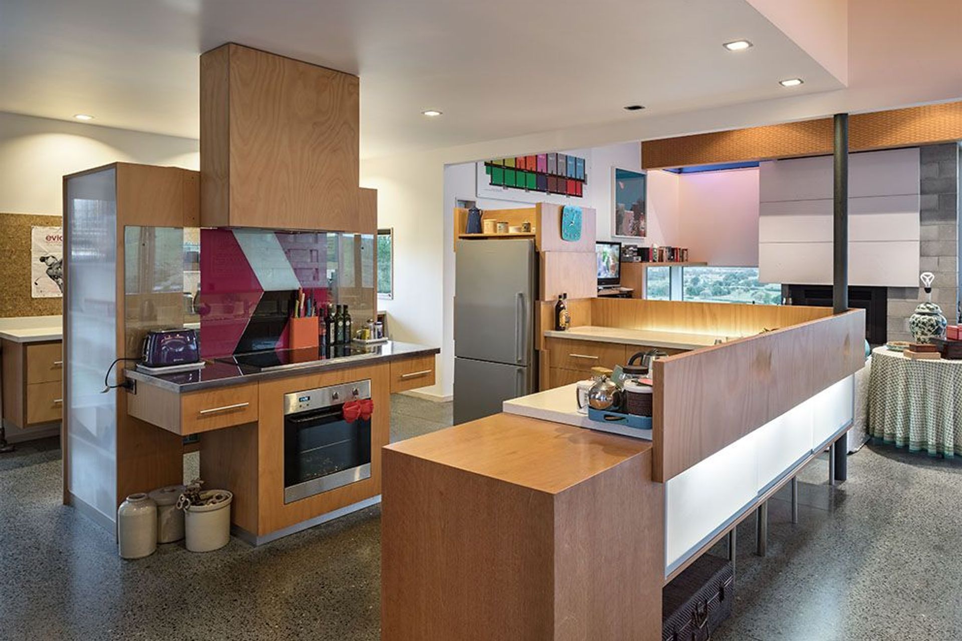 Fusion of colour, vibrancy and functionality in the heart of the residence.