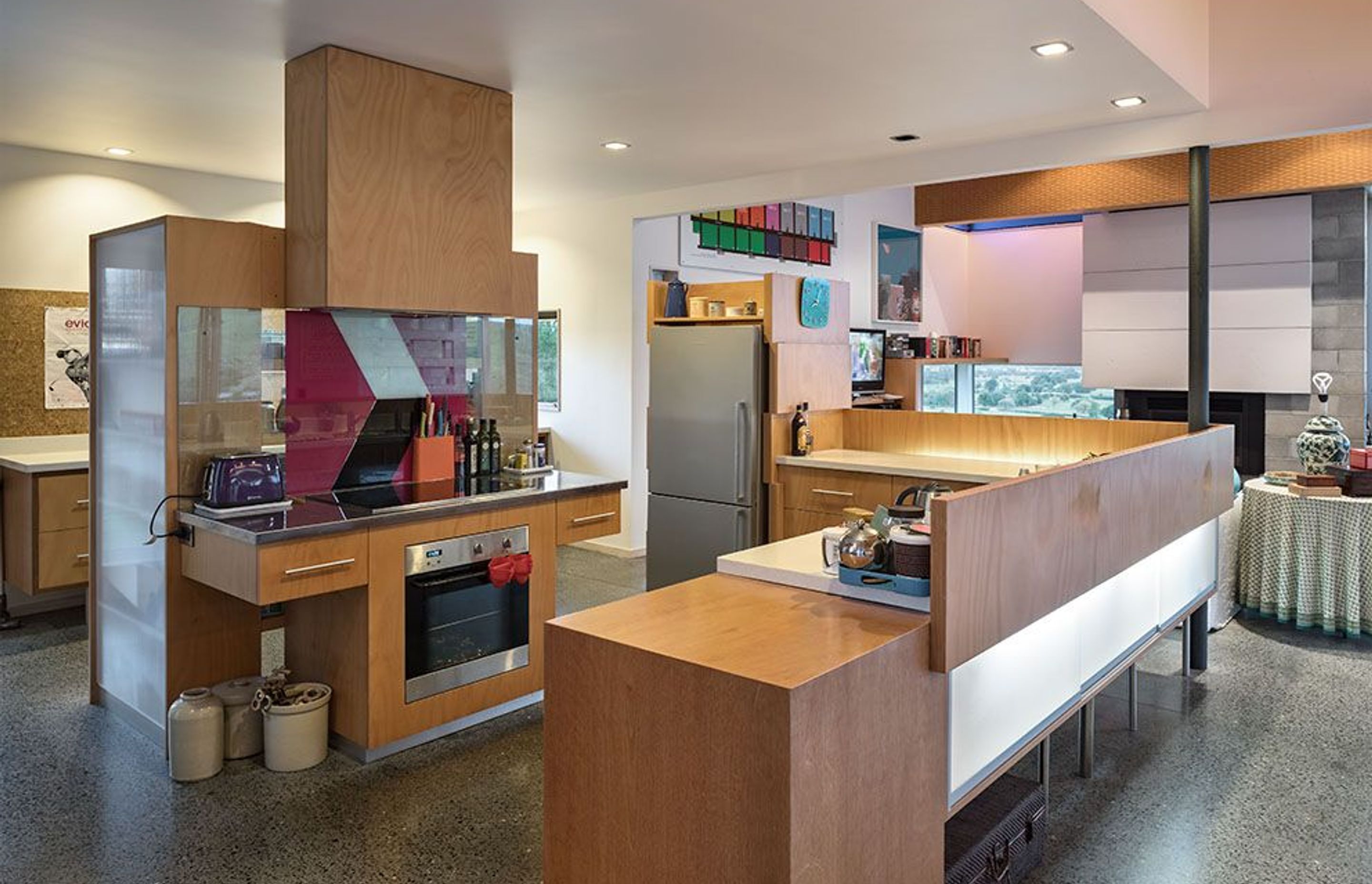 Fusion of colour, vibrancy and functionality in the heart of the residence.