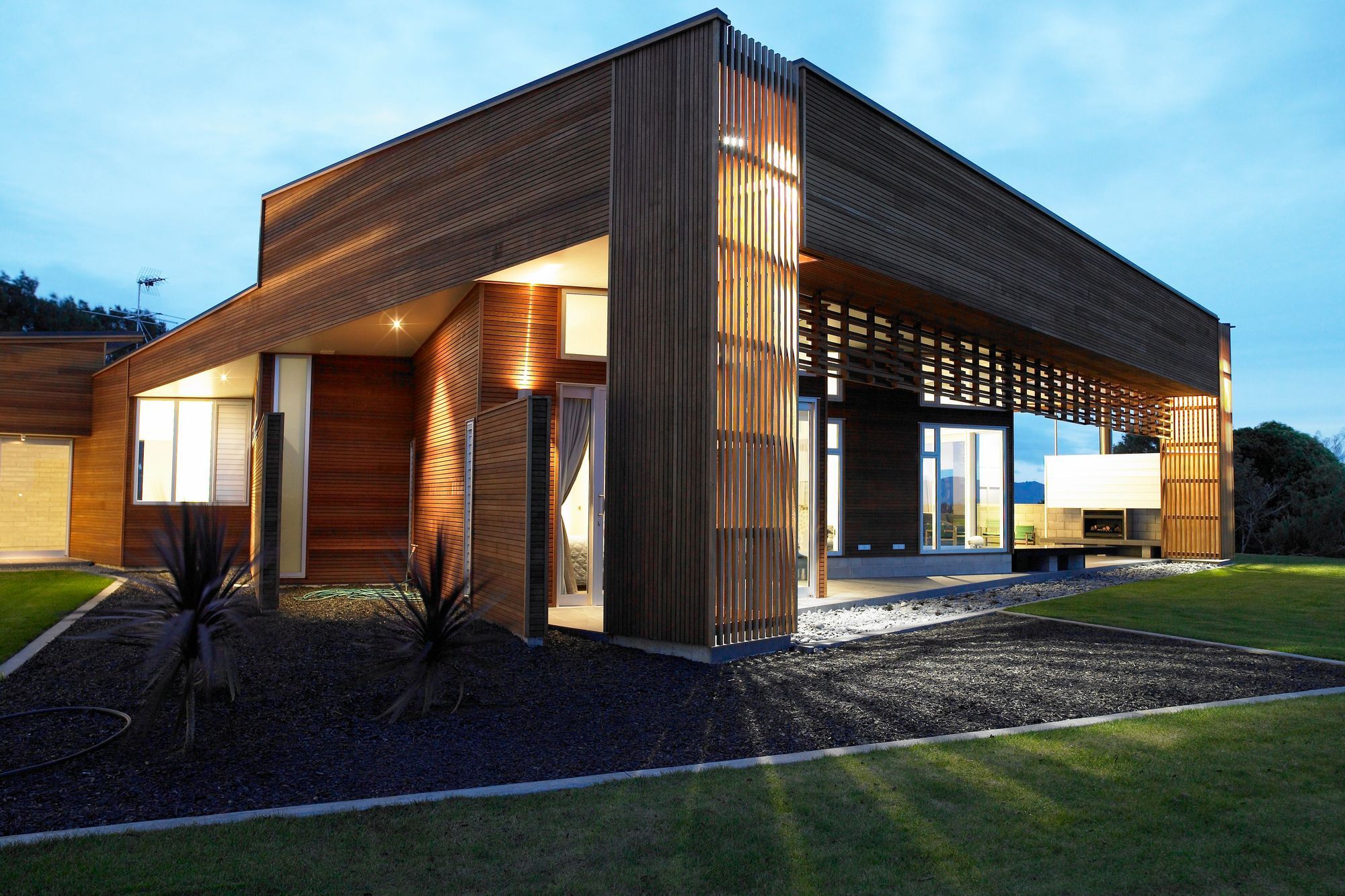 Warmth with light and timber. 