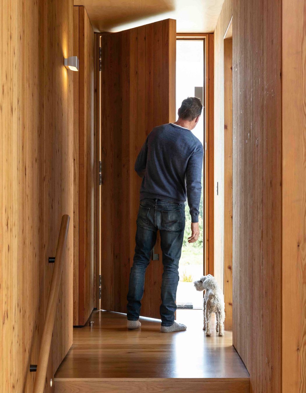 Siberian larch was used throughout for its rustic character.