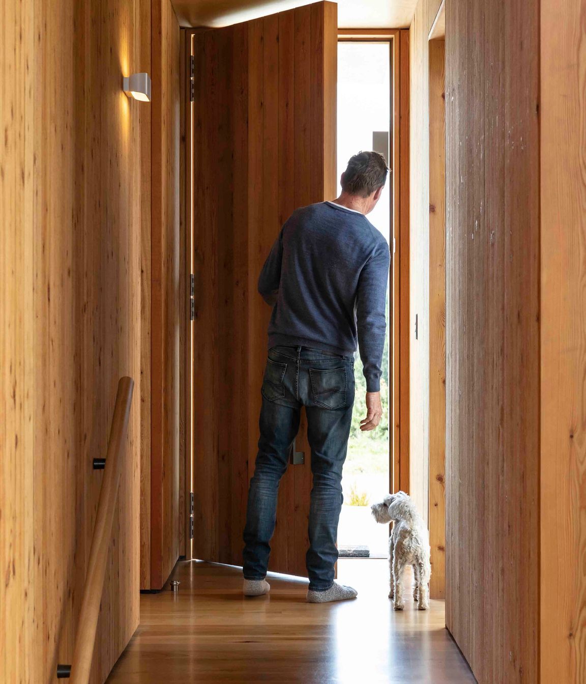 Siberian larch was used throughout for its rustic character.