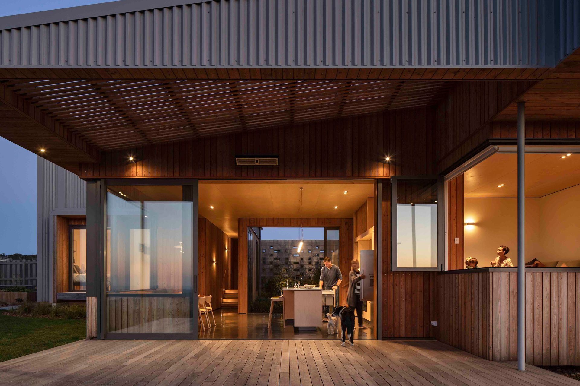 The clients can now survey the land from their central "farmhouse".