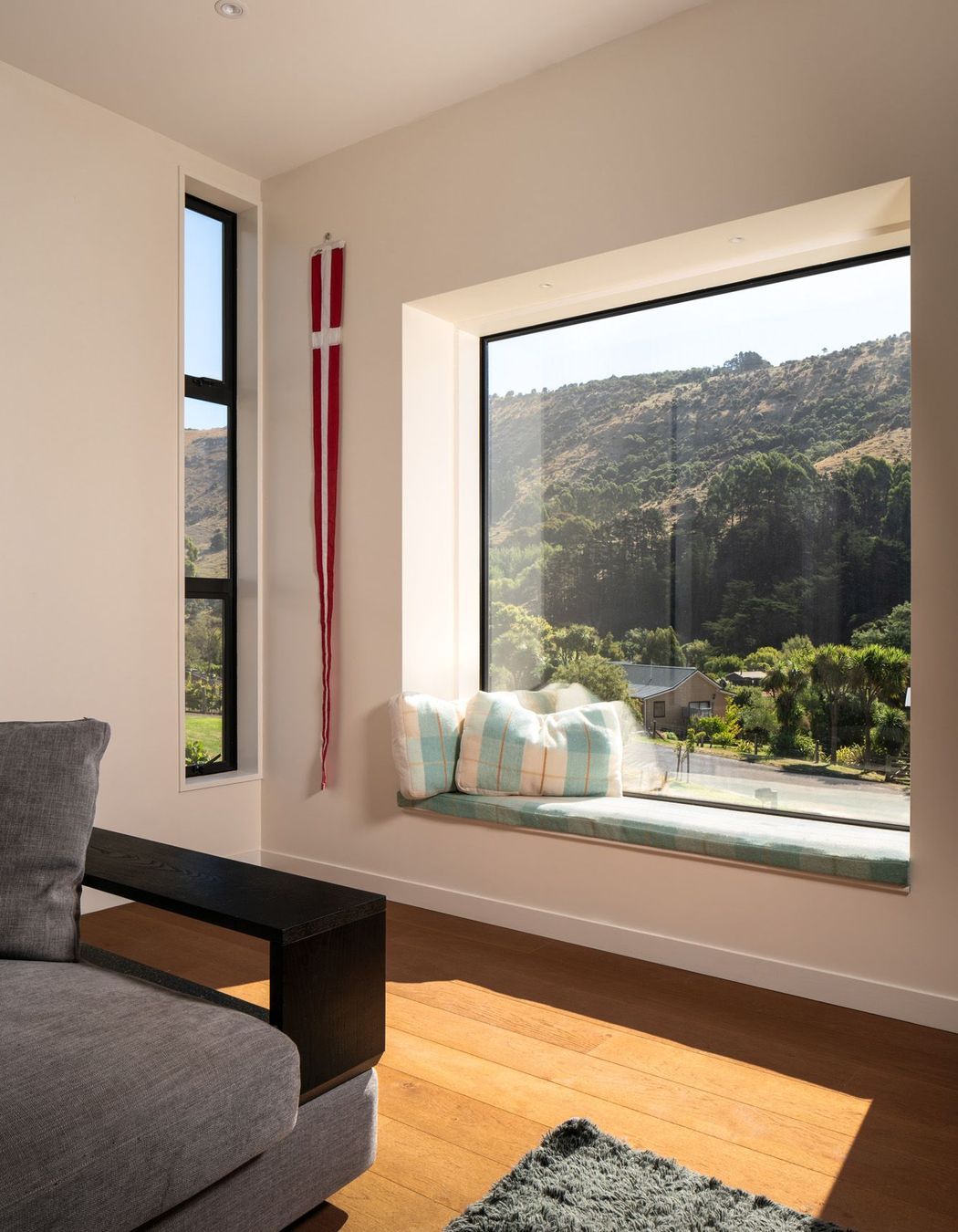The window seat in the living area.