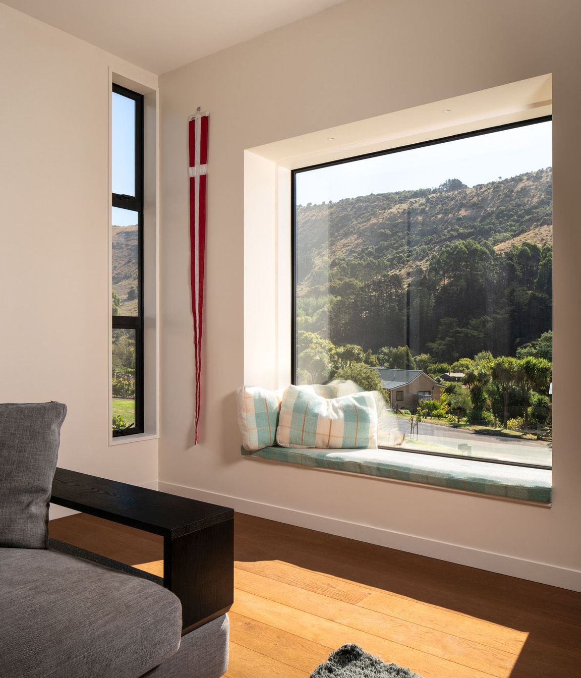 The window seat in the living area.