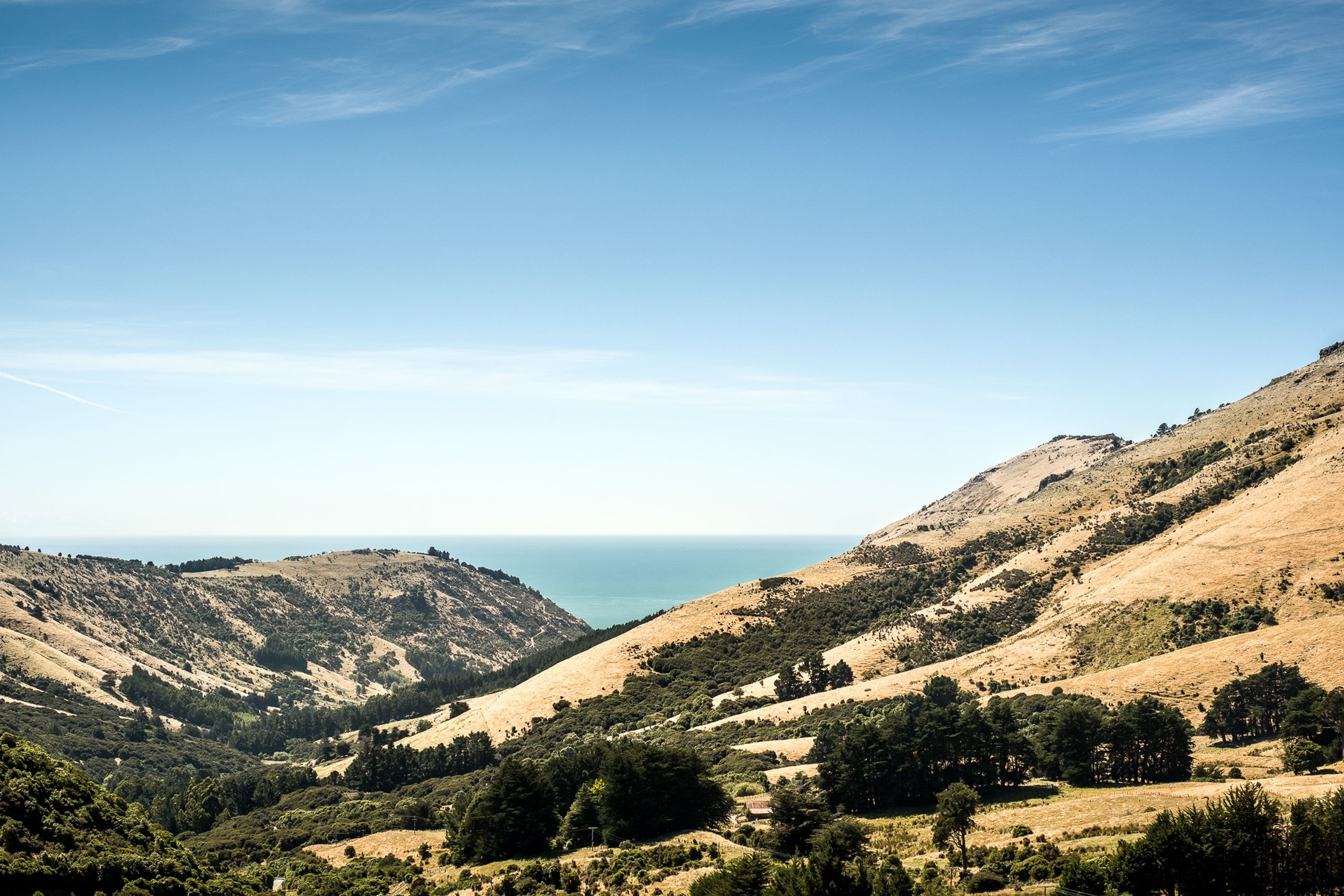 A view of the valley out to sea.