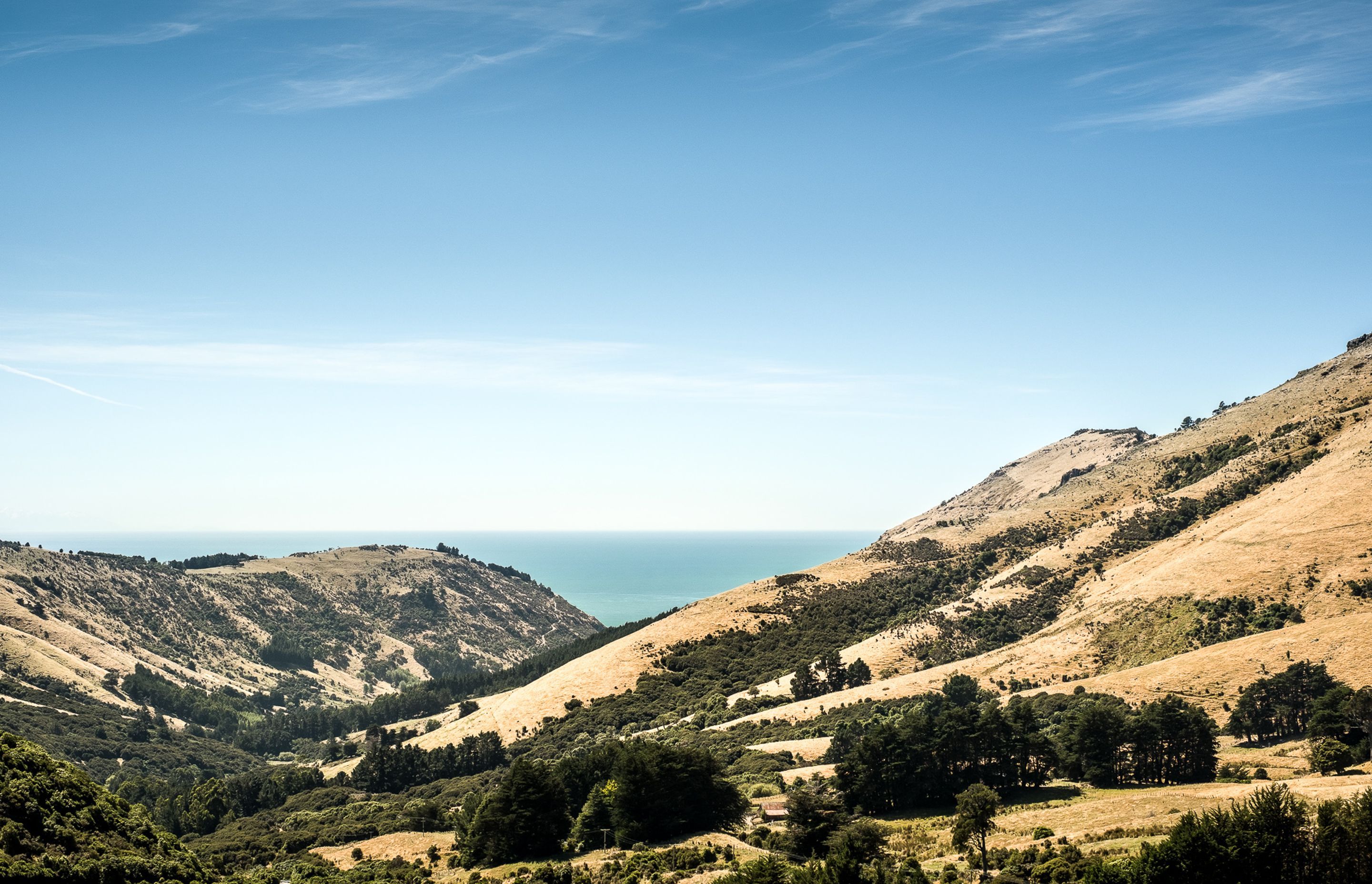 A view of the valley out to sea.