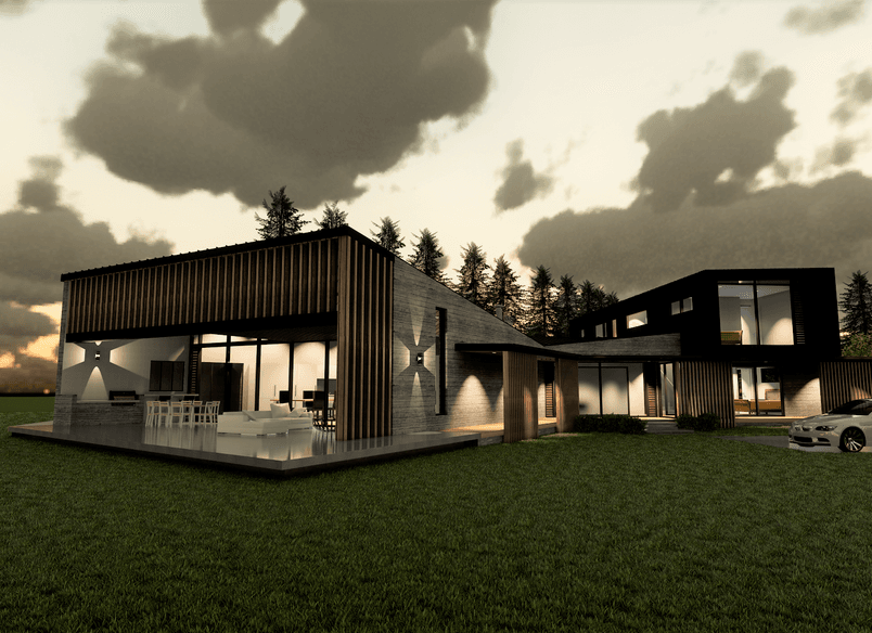 Soaring Boarded Box House