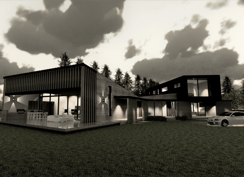 Soaring Boarded Box House