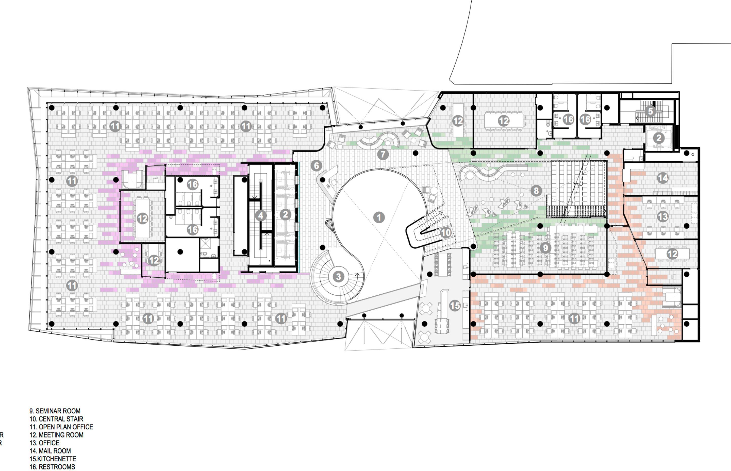 2 Cathedral Square, Christchurch – first-floor plan by Sheppard &amp; Rout Architects.