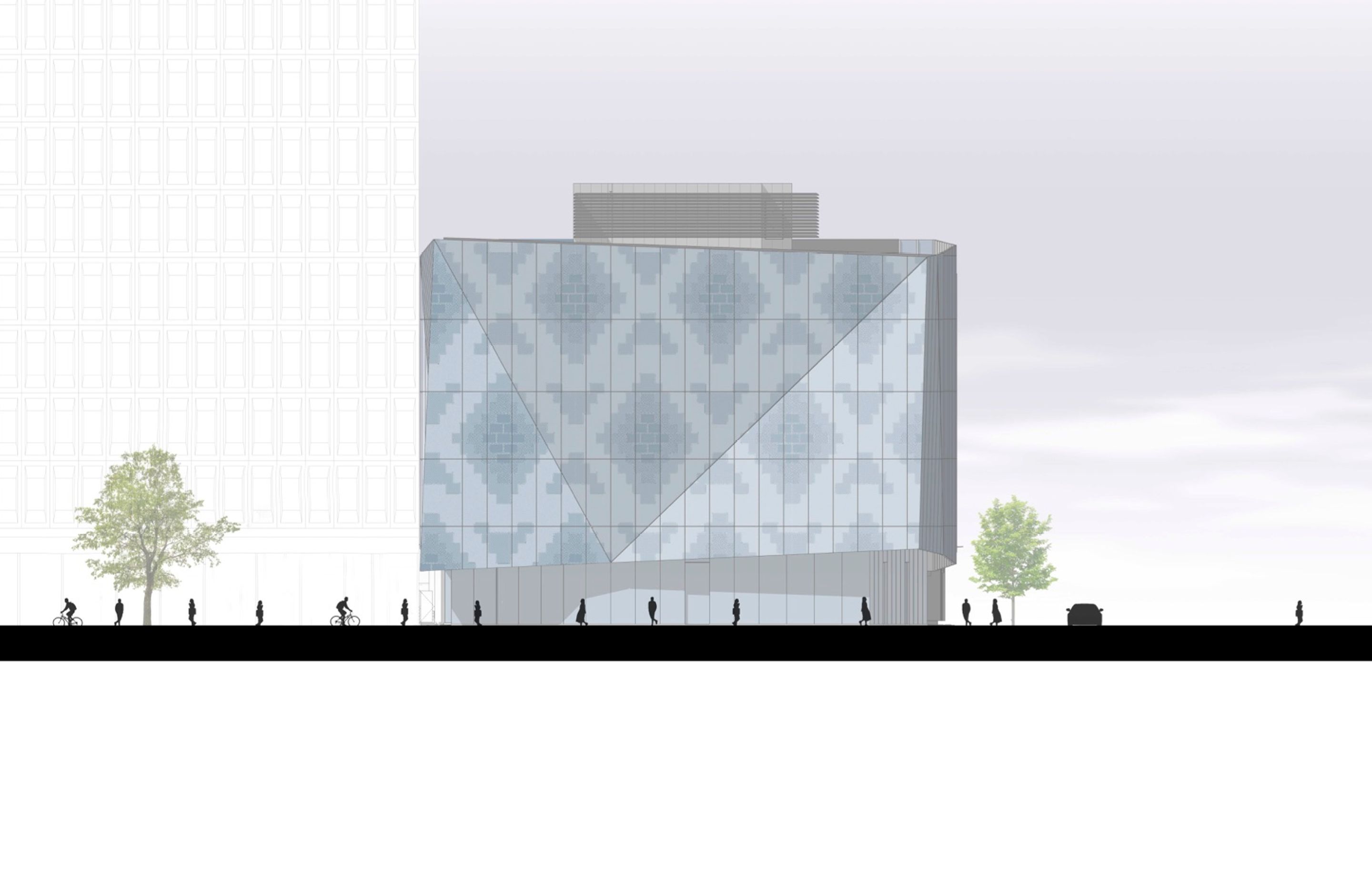 2 Cathedral Square, Christchurch – west-facing elevation by Sheppard &amp; Rout Architects.