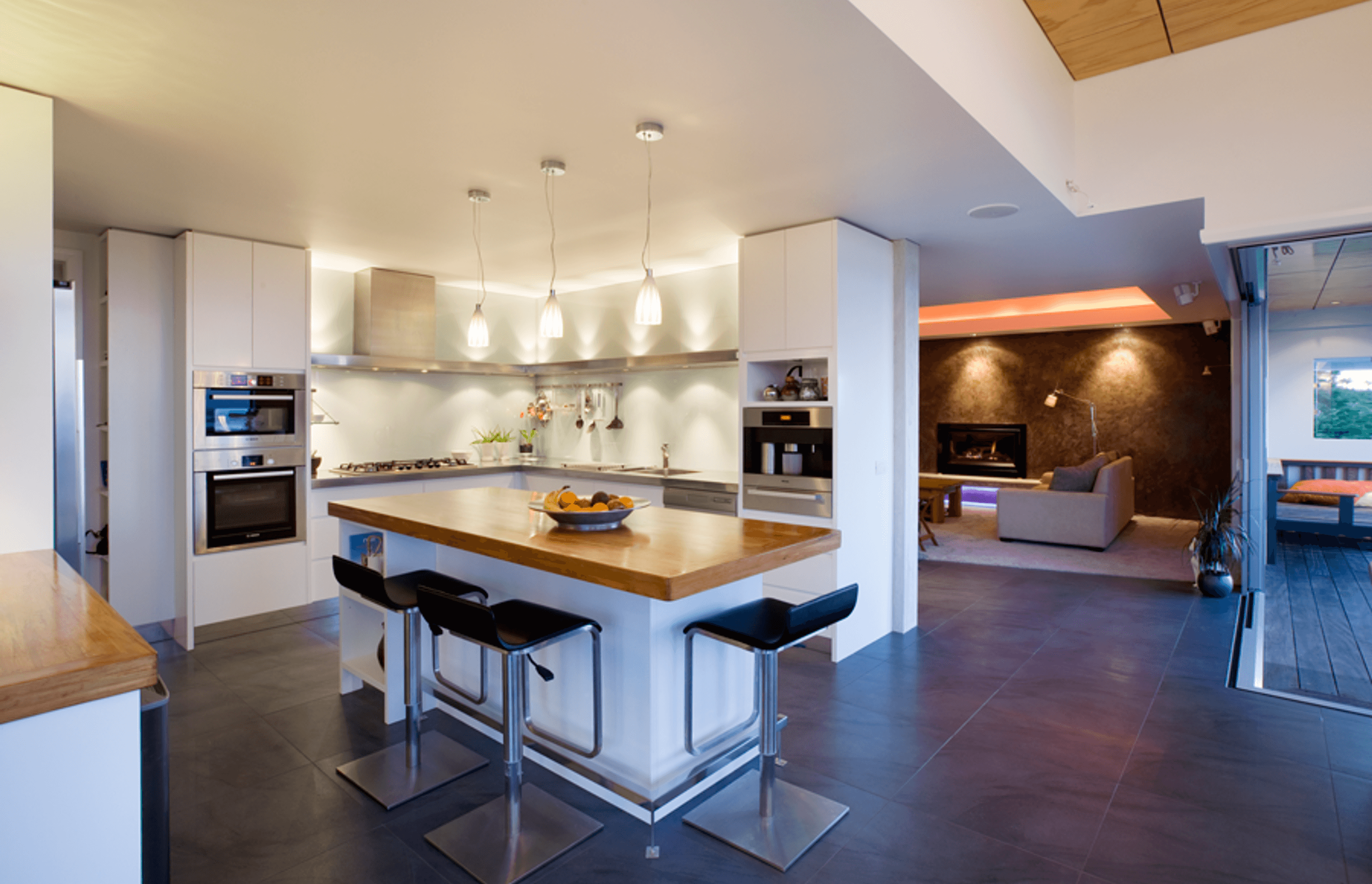 Functional and stunning kitchen and entertainment space indoor and outdoor.