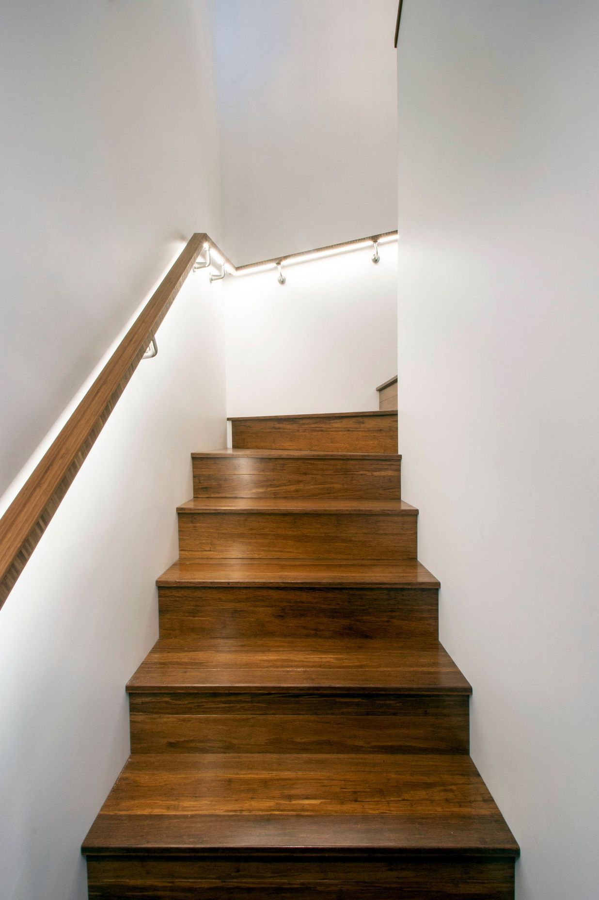 The staircase features bamboo treads.