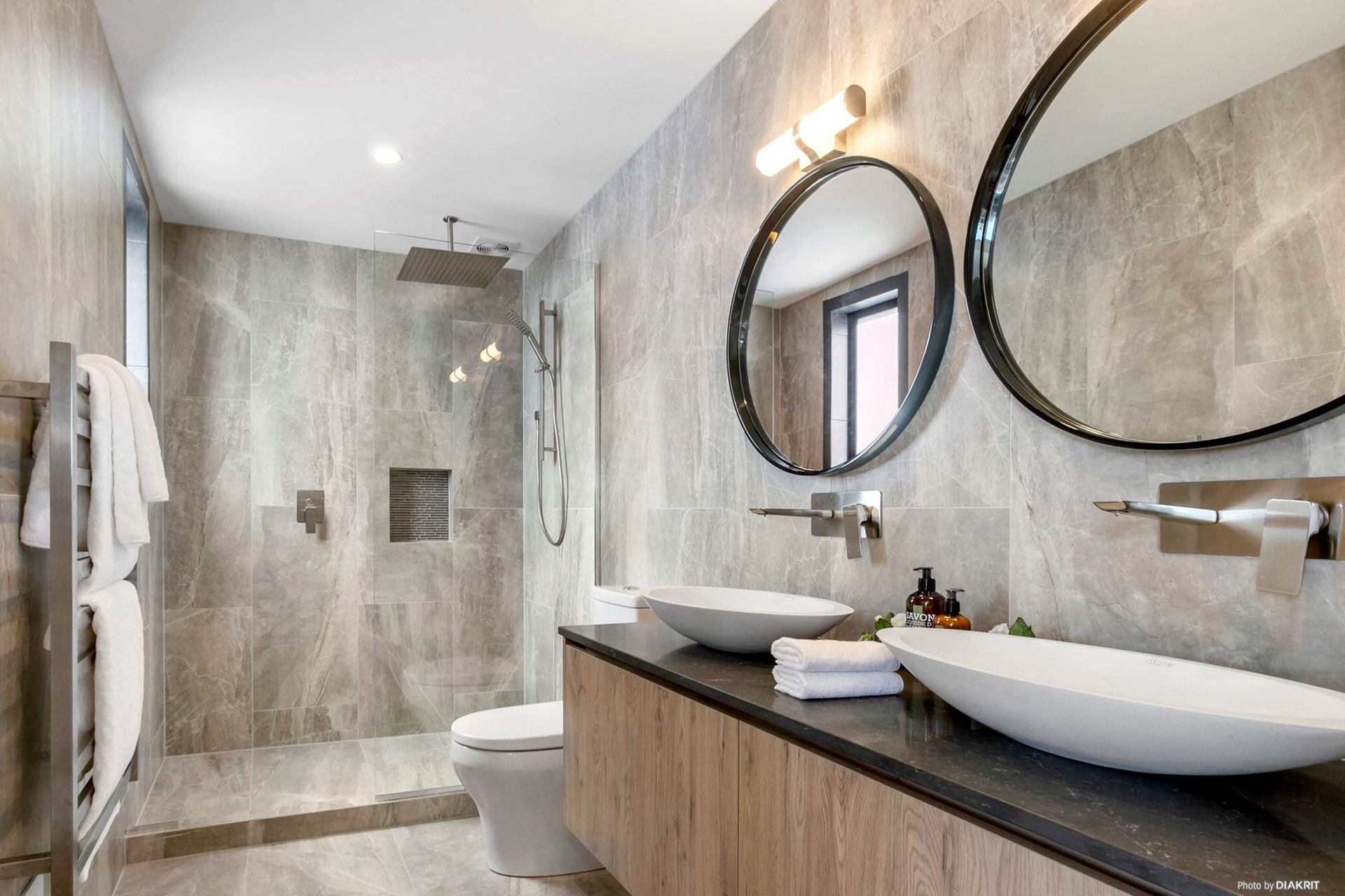 St Heliers new build with luxury ensuite , bathrooms + powder room designed by Lizzie Kerby from Lizzie K & Co