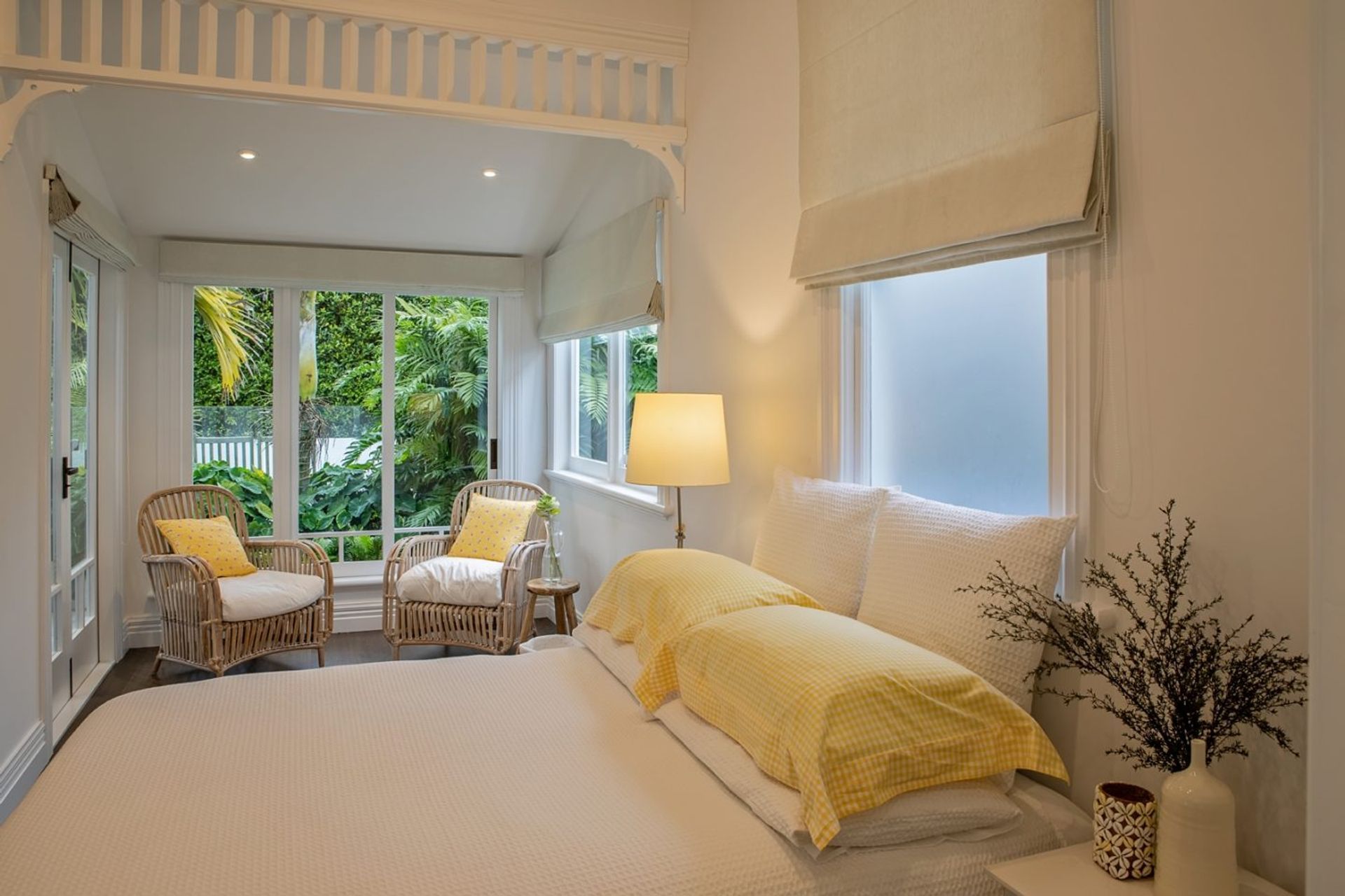 One of the bedrooms has French doors leading onto the verandah.