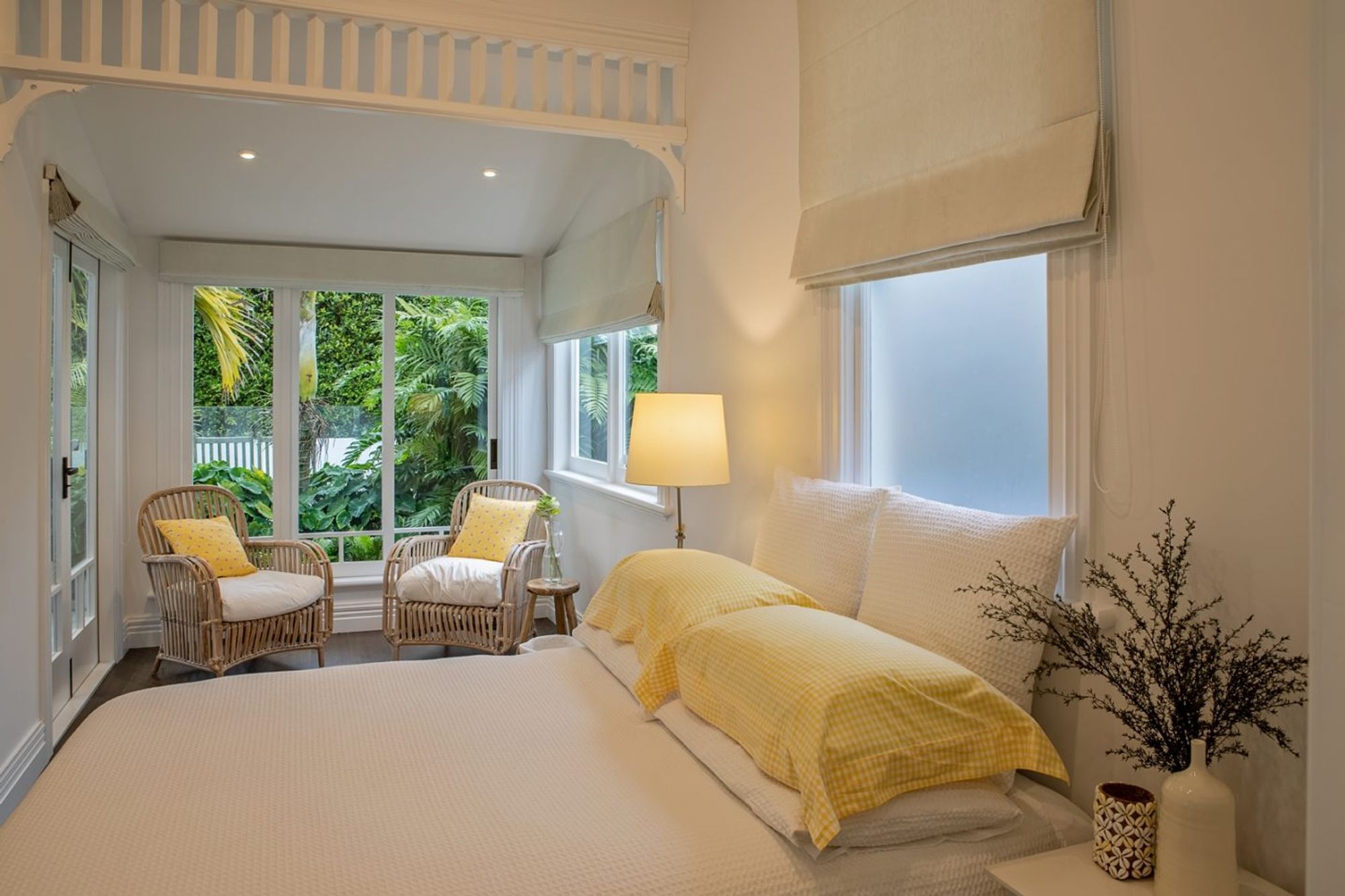 One of the bedrooms has French doors leading onto the verandah.