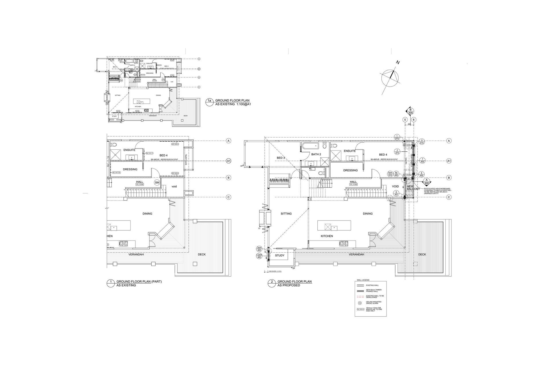 The existing and new ground-floor plans, by Salmond Reed Architects.
