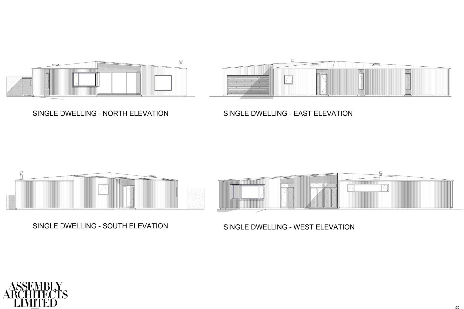 Elevations of a typical single dwelling at Stackbrae by Assembly Architects.