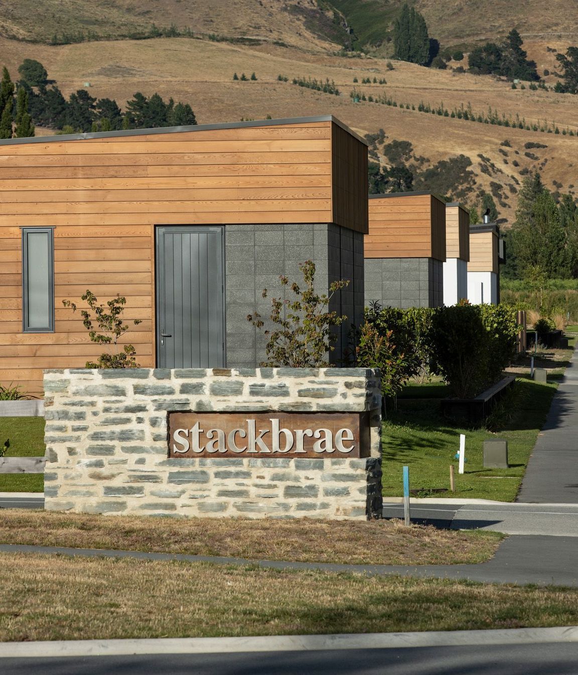 The entrance to the Stackbrae housing development in Wanaka.