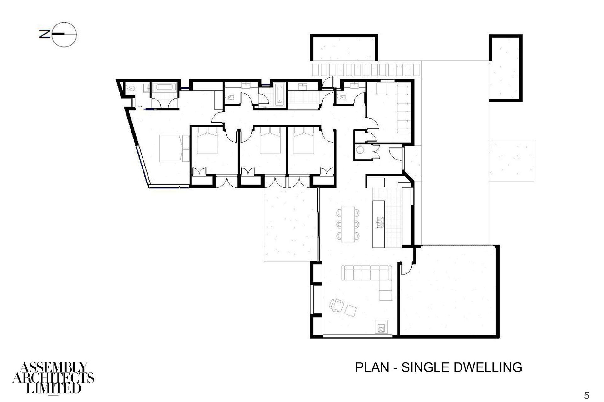 A plan of a typical single dwelling, by Assembly Architects.