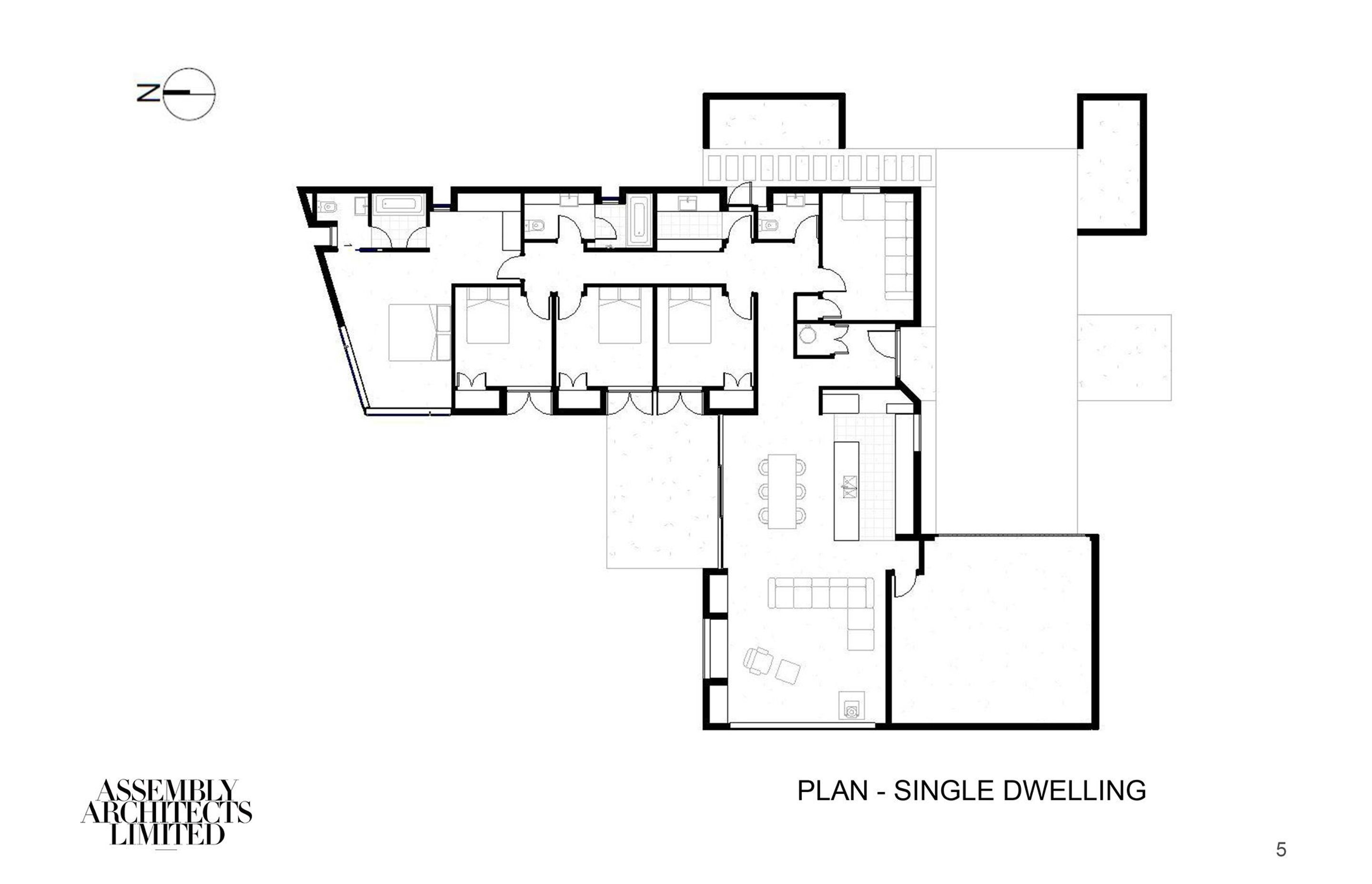 A plan of a typical single dwelling, by Assembly Architects.
