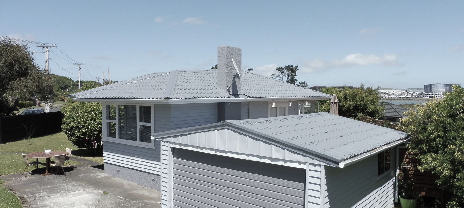 Suburban Blue House banner